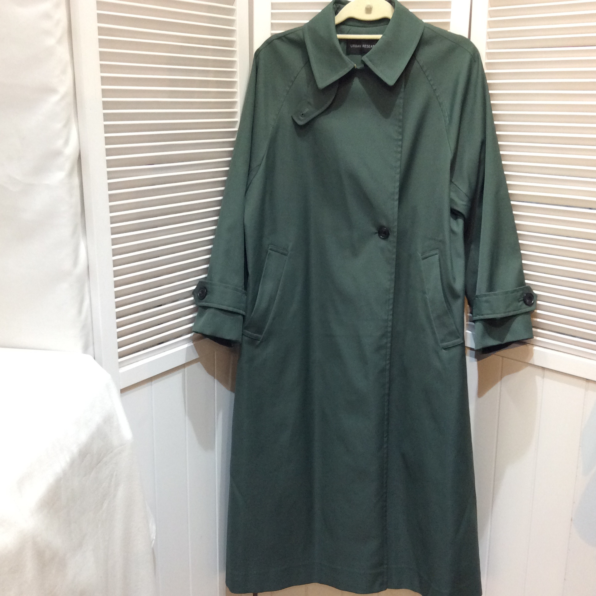 アーバンリサーチ  ロング丈トレンチコート サイズ36   ダークグリーン  美品