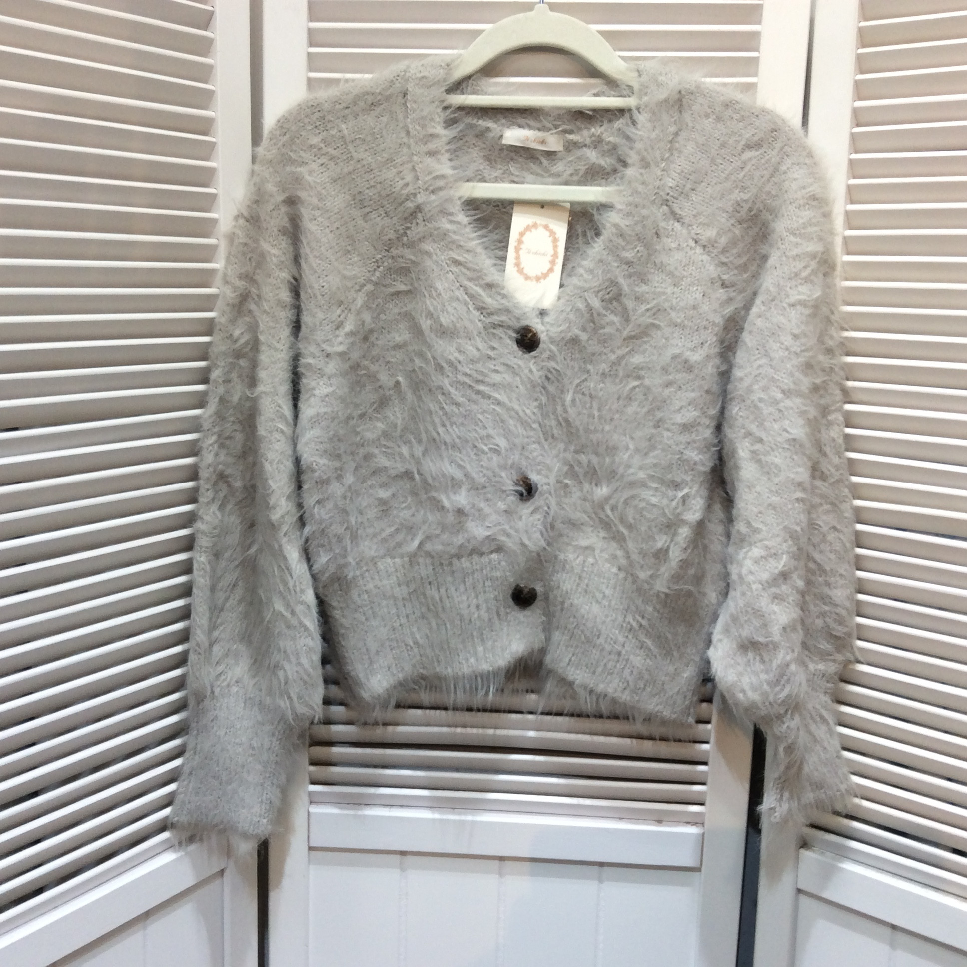 未使用 Techichi シャギーカーディガン フリーサイズ   グレー