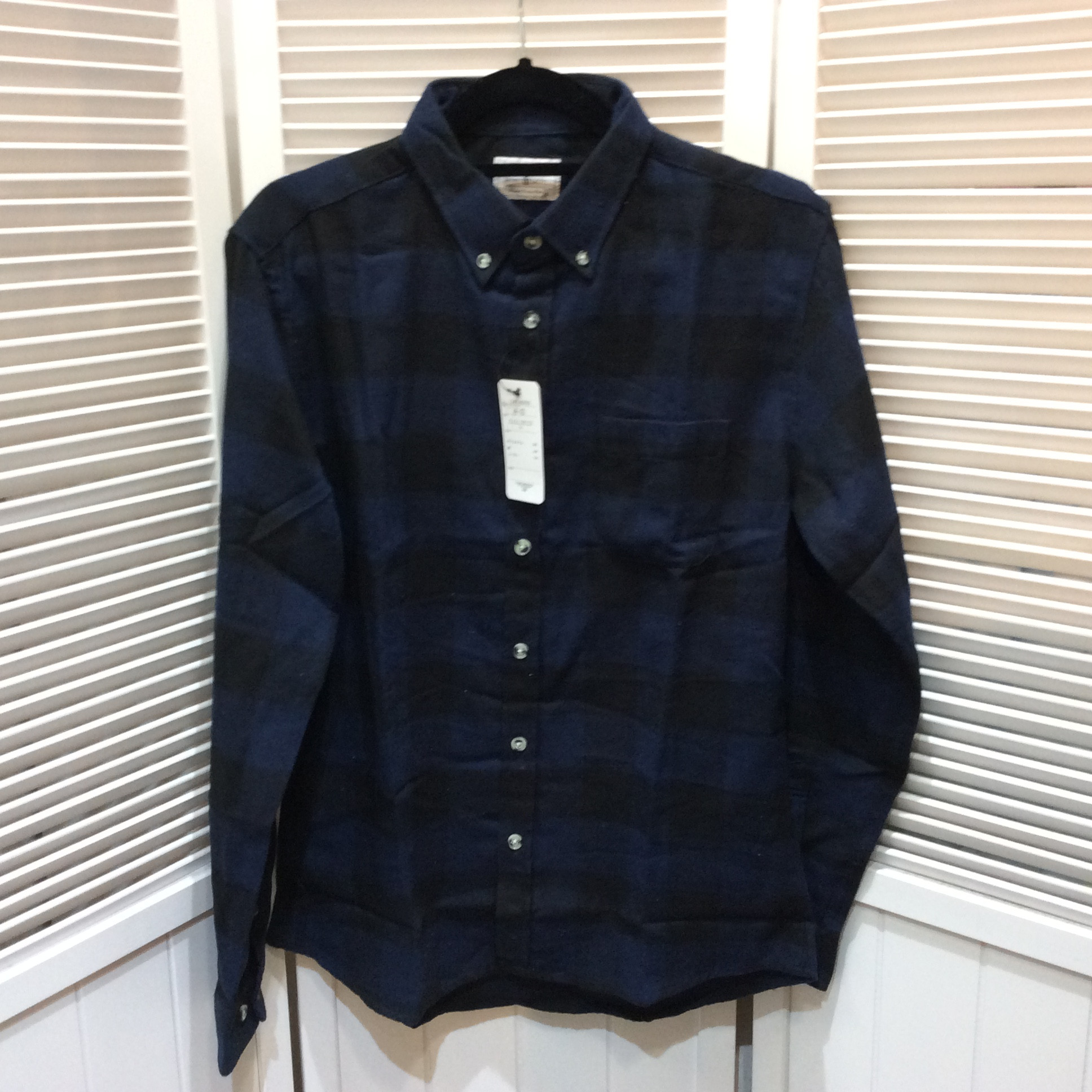 未使用☆メンズ 長袖シャツ LL ブルーチェック柄