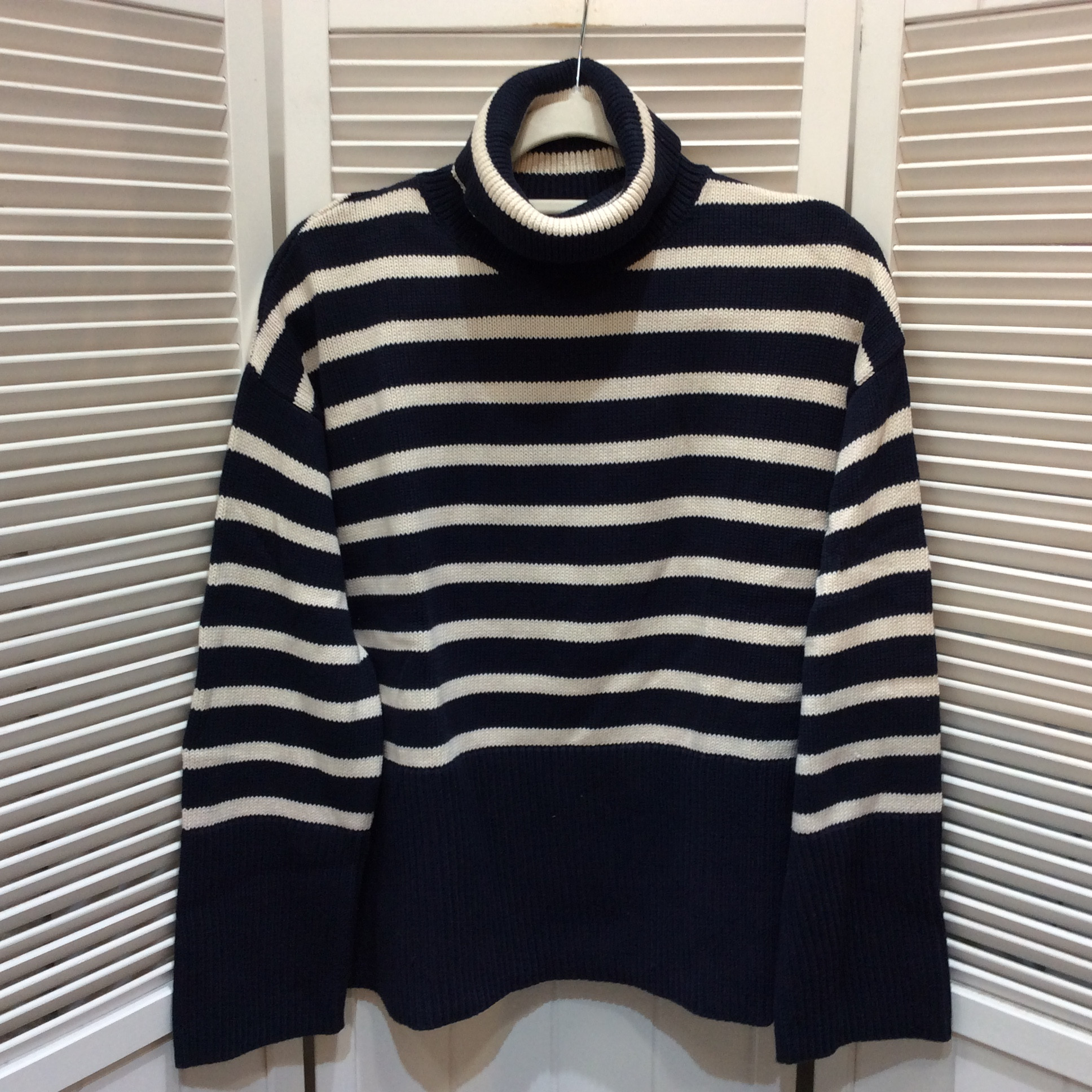 GAP 綿セーター S ネイビー×ホワイト