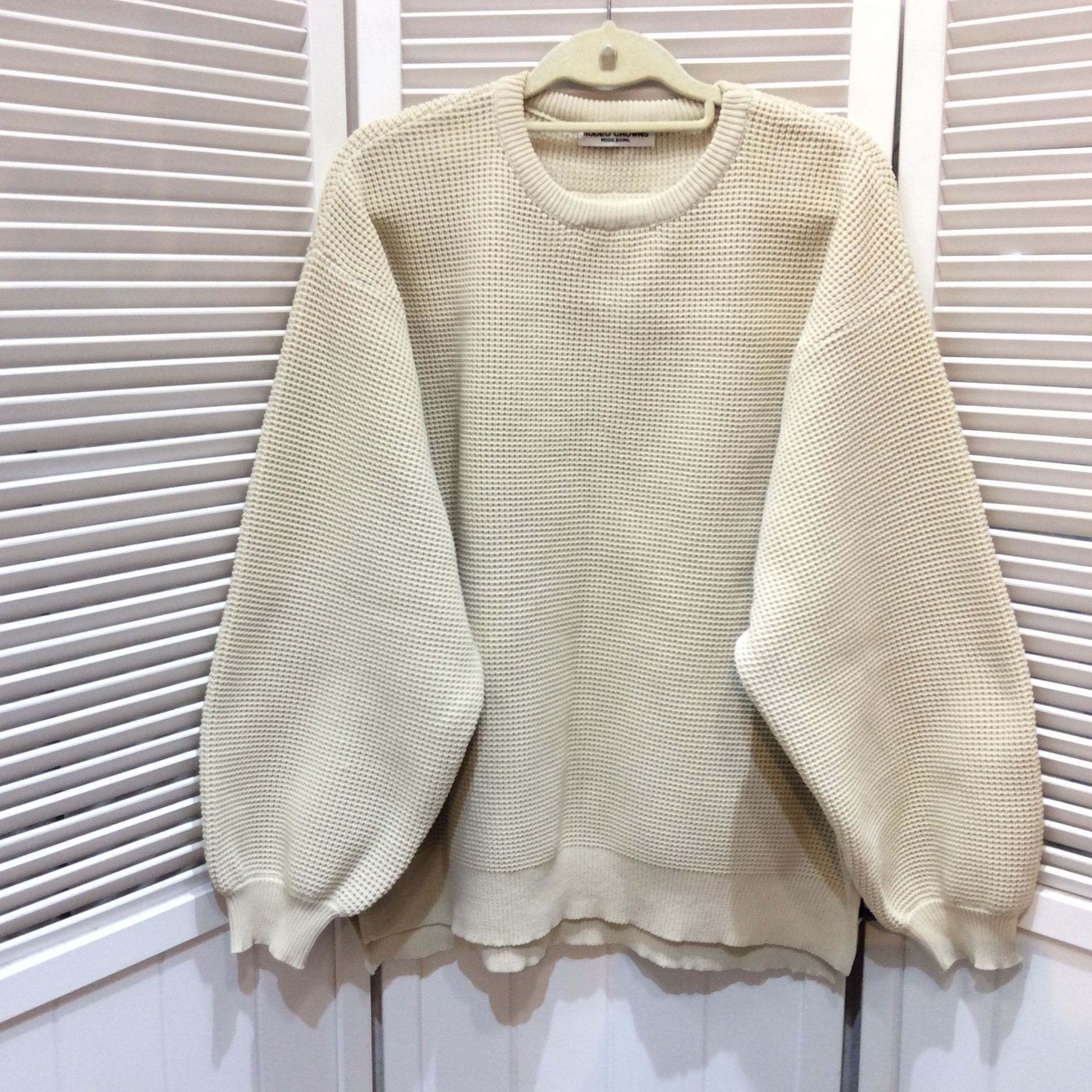 オーバーサイズ   ニットセーター  フリーサイズ   アイボリー