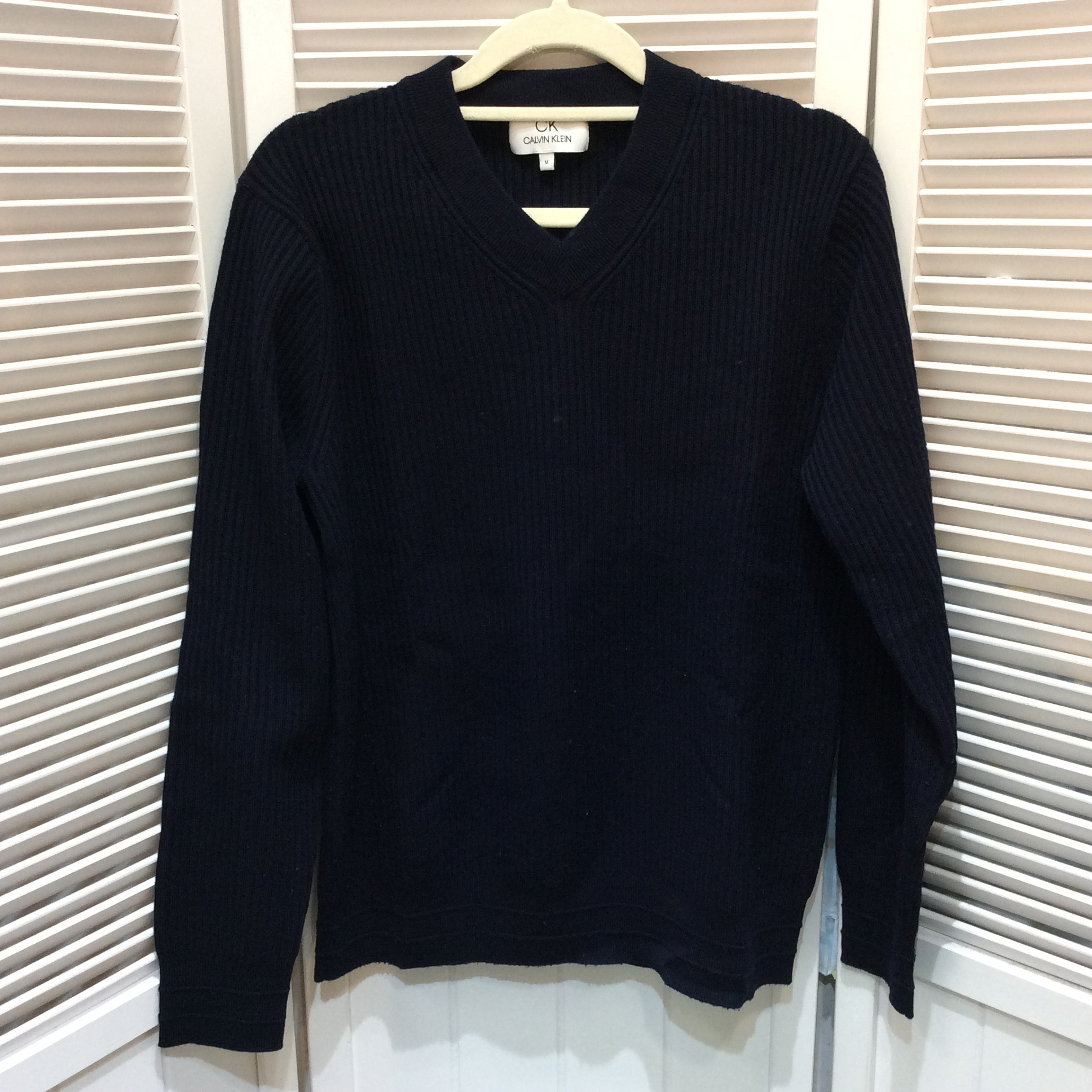 CK カルバンクライン Vネックセーター M ネイビー