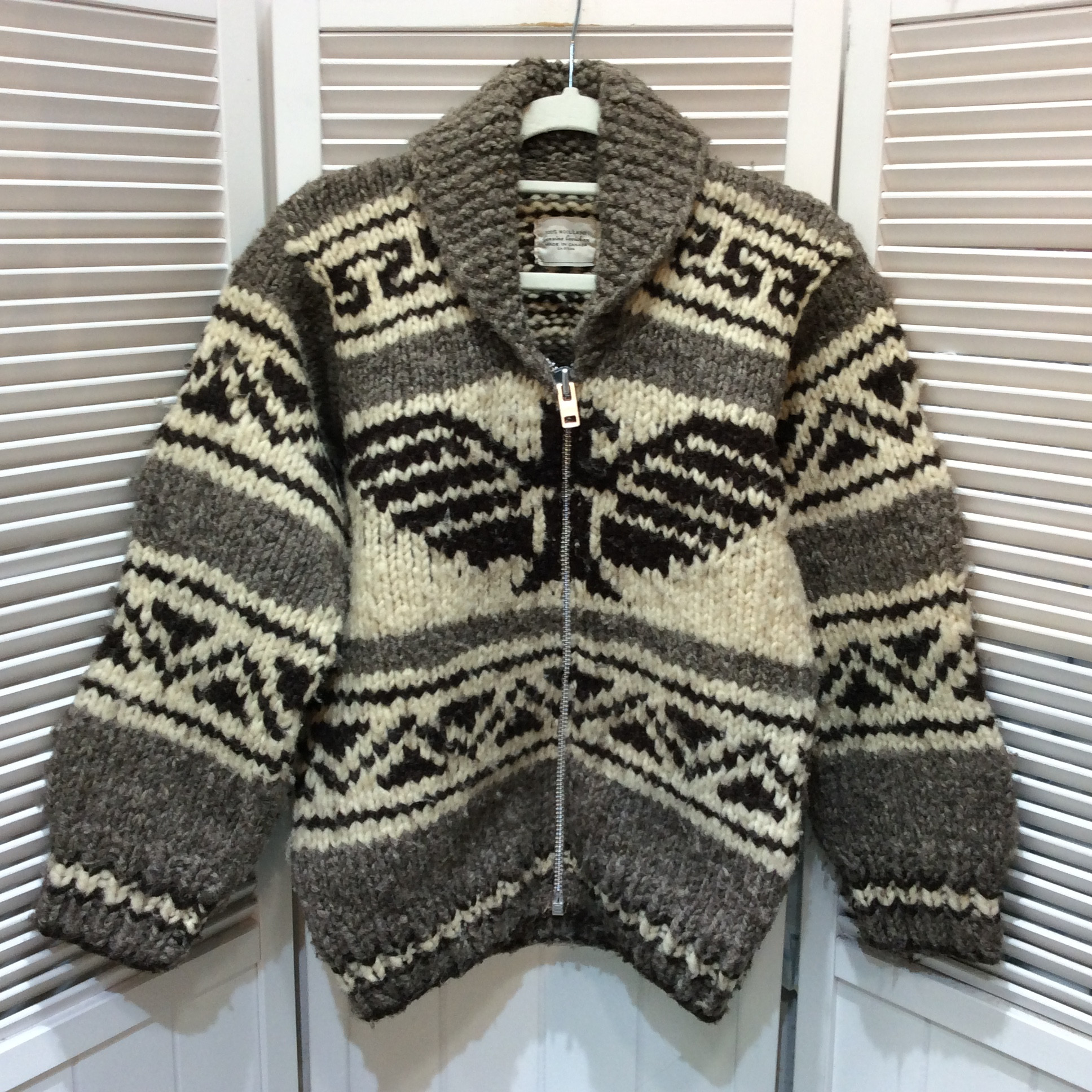 カウチン ジップカーディガン カナダ製