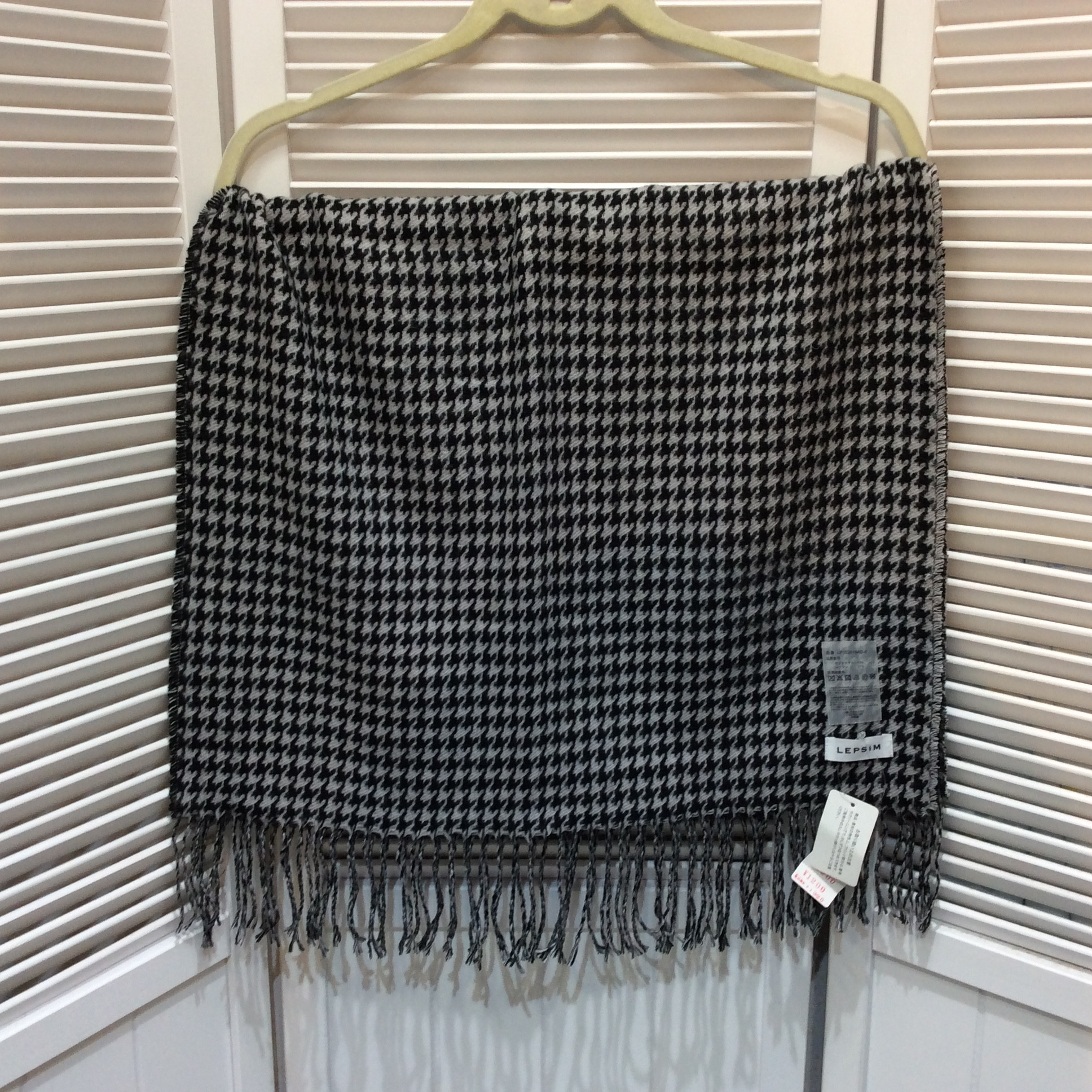未使用☆LEPSIM レプシィム 大判ストール グレーチャック柄