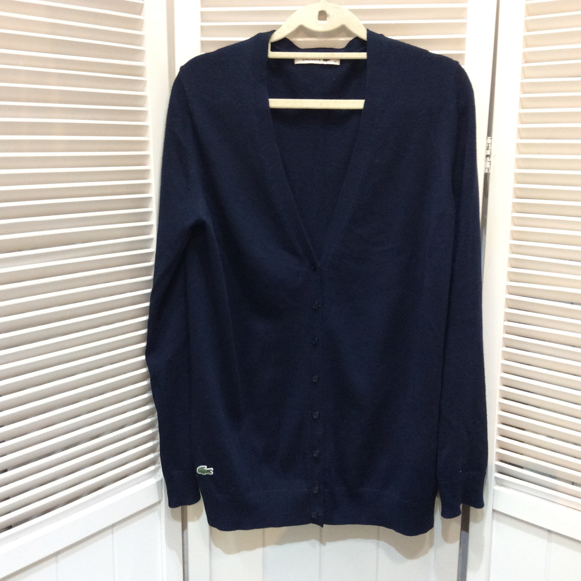 ラコステ カーディガン サイズ34 (7号）ネイビー