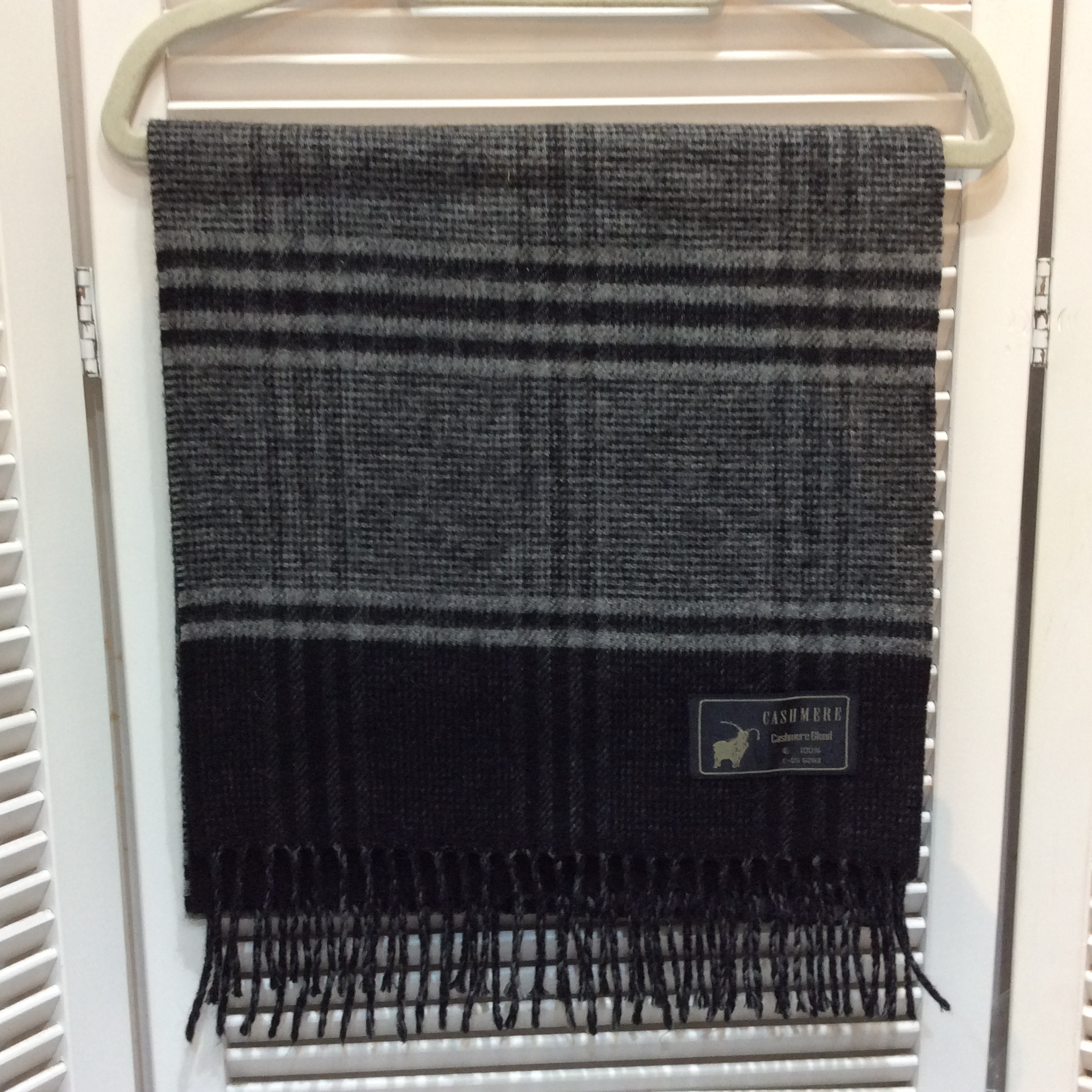 未使用☆カシミヤマフラー グレーチェック