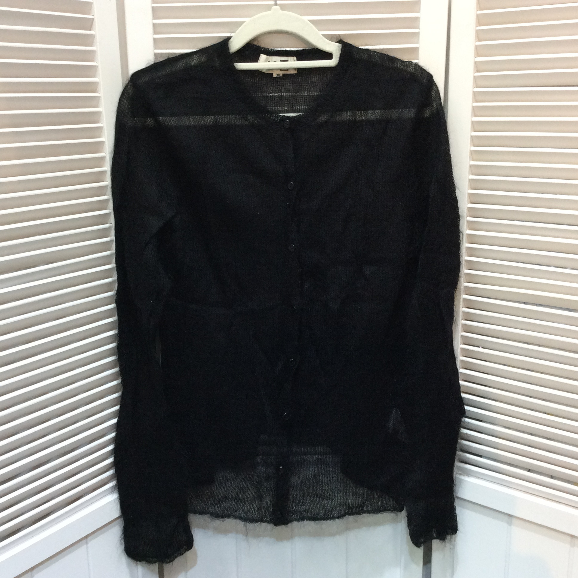 23区 モヘアカーディガン 38 ブラック