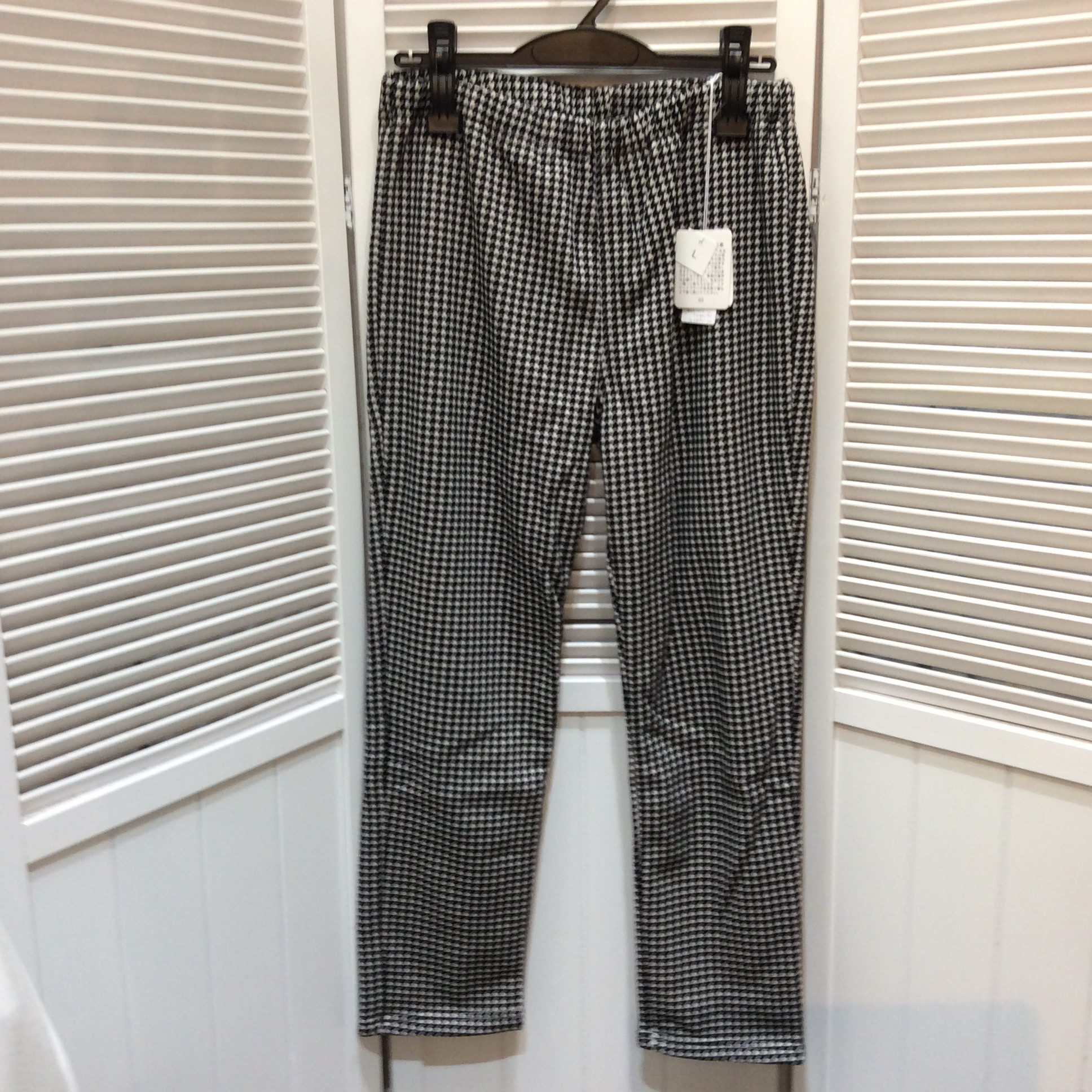 未使用 裏起毛パンツ  Lサイズ  千鳥格子柄