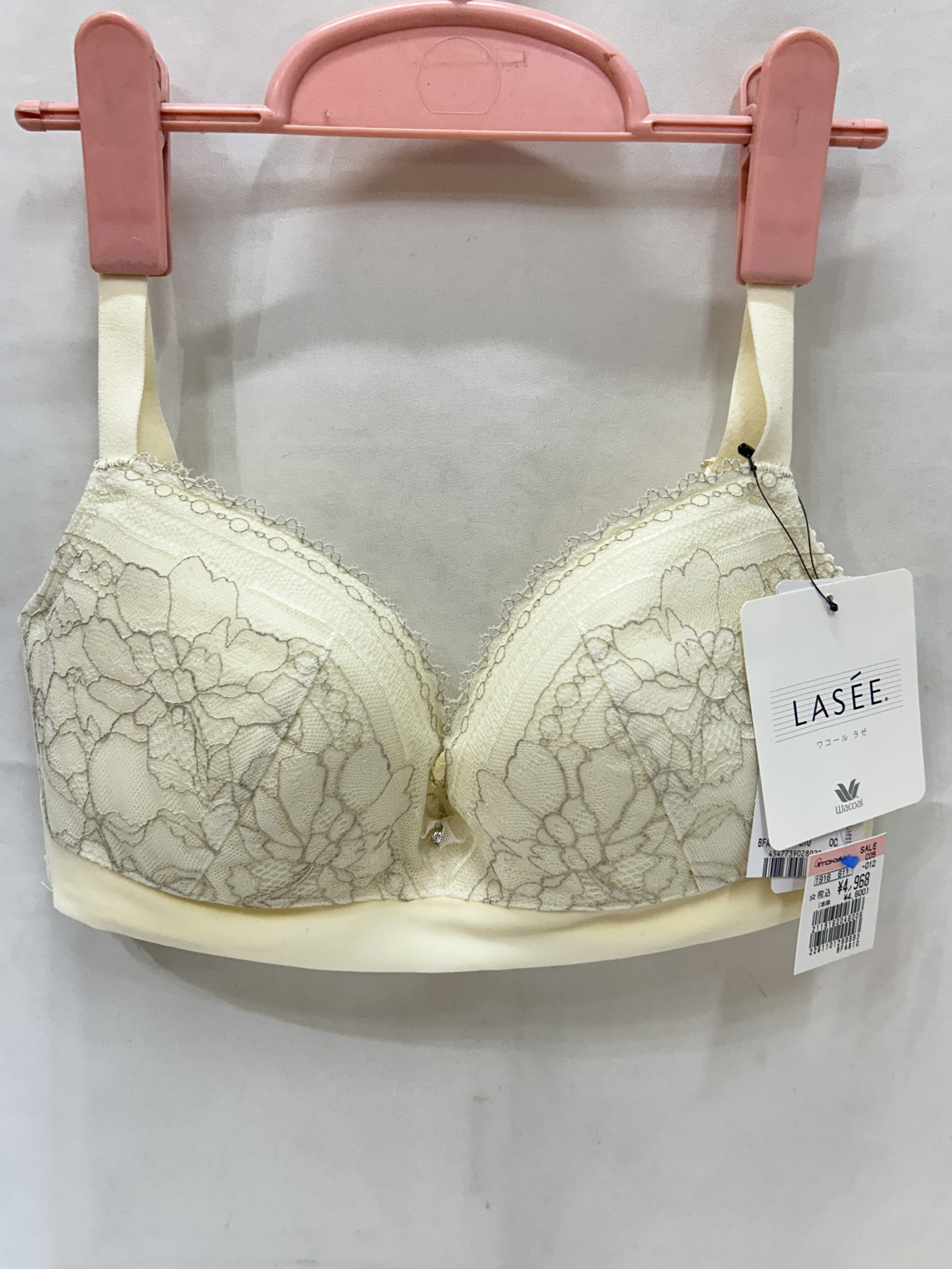 新品 ワコール LASEE ブラジャー D70 アイボリーレース／ラインストーン
