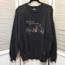 HARLEY DAVIDSON ハーレーダビッドソン ニットセーター 長袖 メンズ Lサイズ ダークグレー