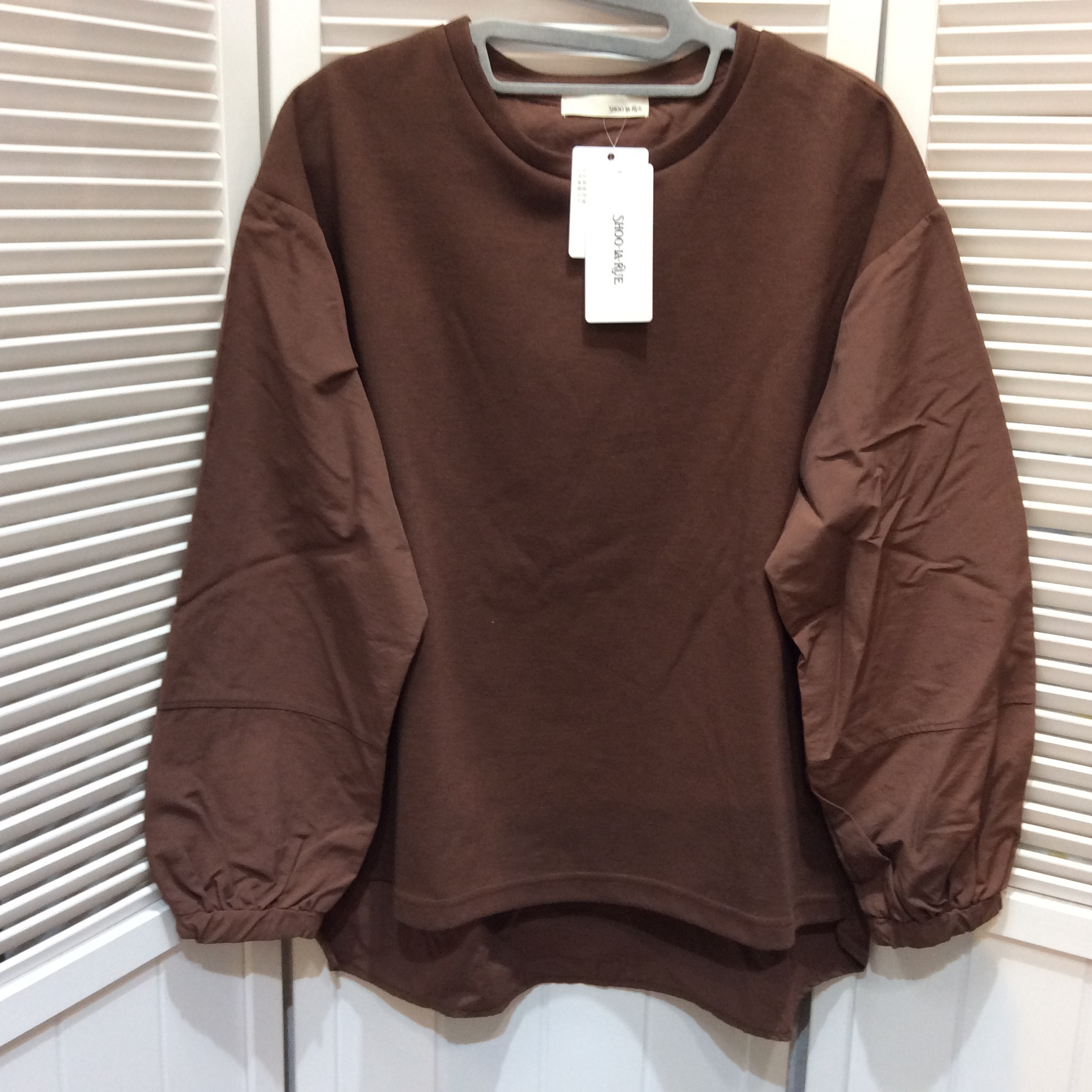 未使用 SHOO-LA-RUE トレーナー フリーサイズ   ダークブラウン