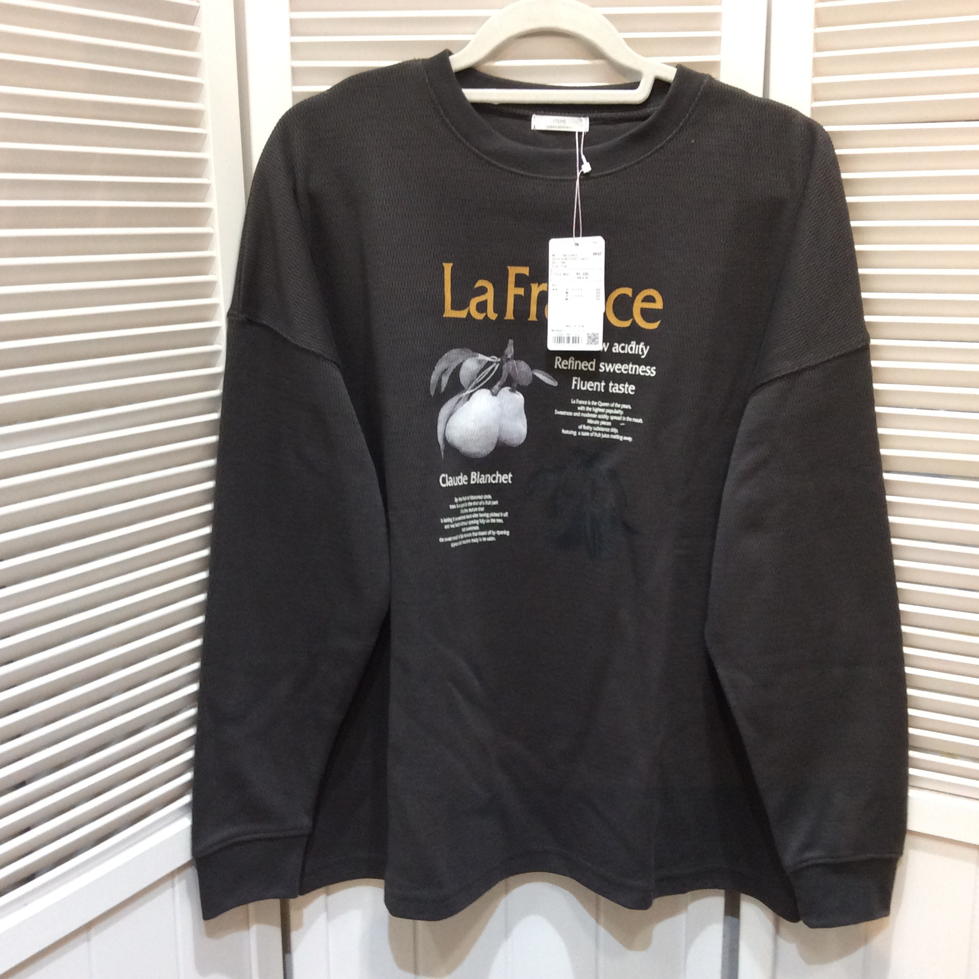 未使用 アーバンリサーチ トレーナー  フリーサイズ   ダークグレー