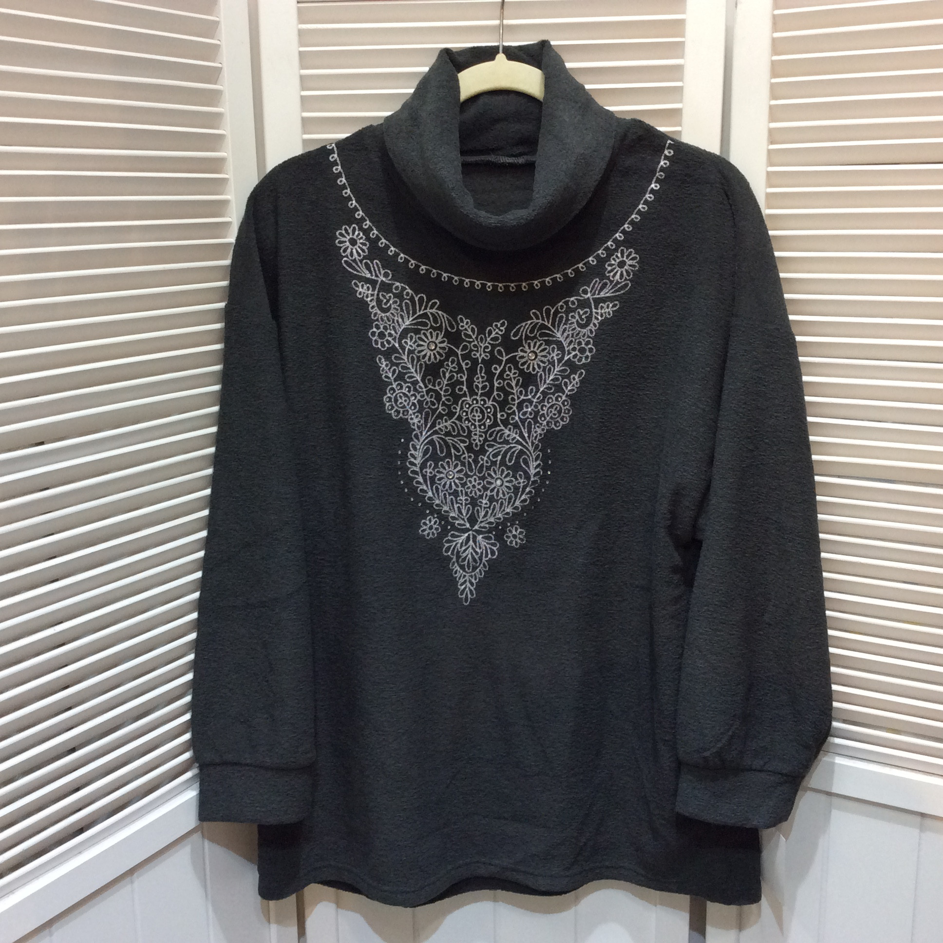 未使用☆裏起毛 タートルプルオーバー LL グレー