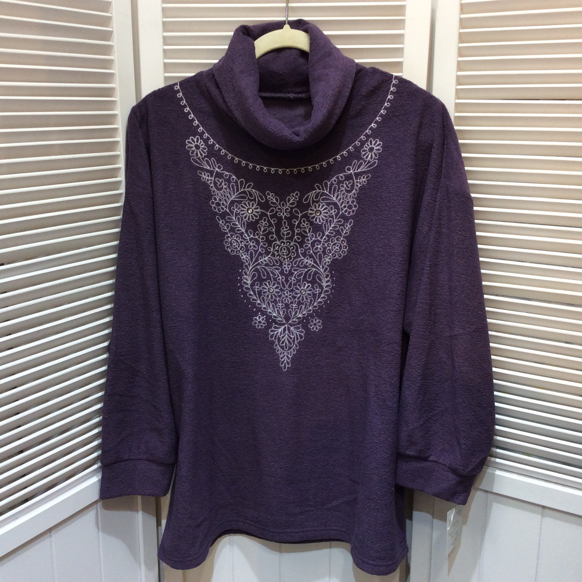 未使用☆裏起毛 タートルプルオーバー LL パープル