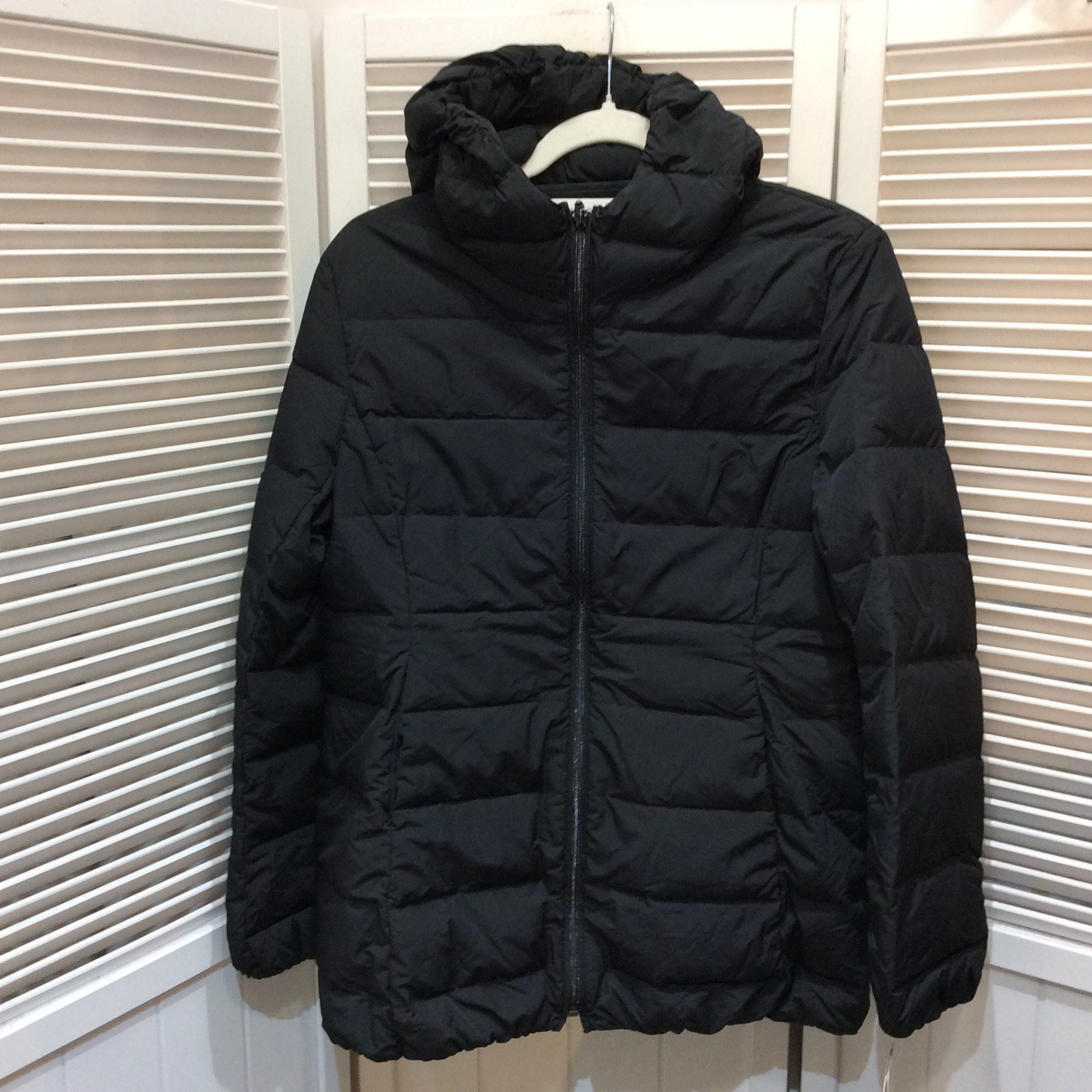 未使用☆しまむら +3℃ 蓄熱ダウン フード付きダウンジャケット LL ブラック