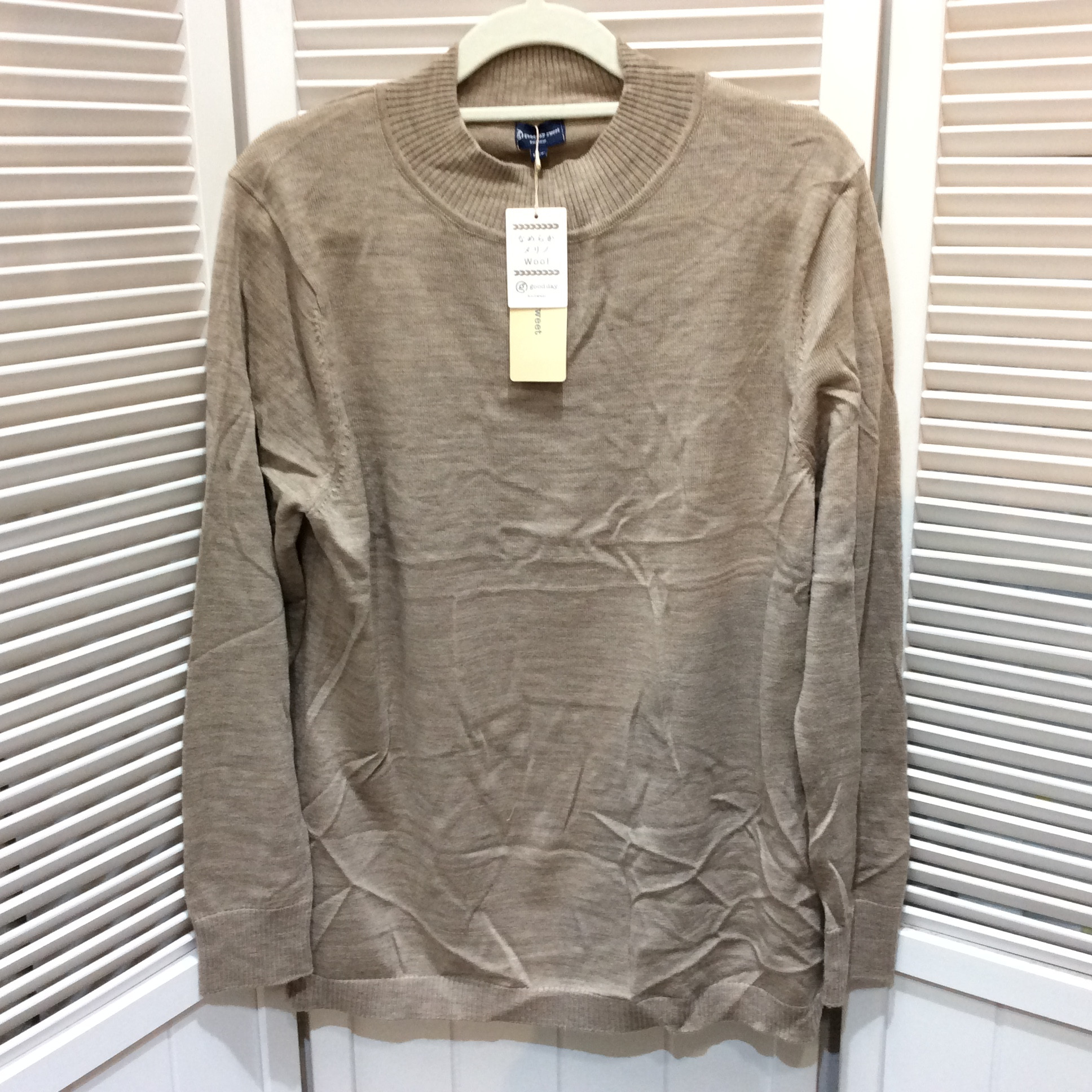 未使用☆good day sweet なめらかメリノウール セーター LL ベージュ