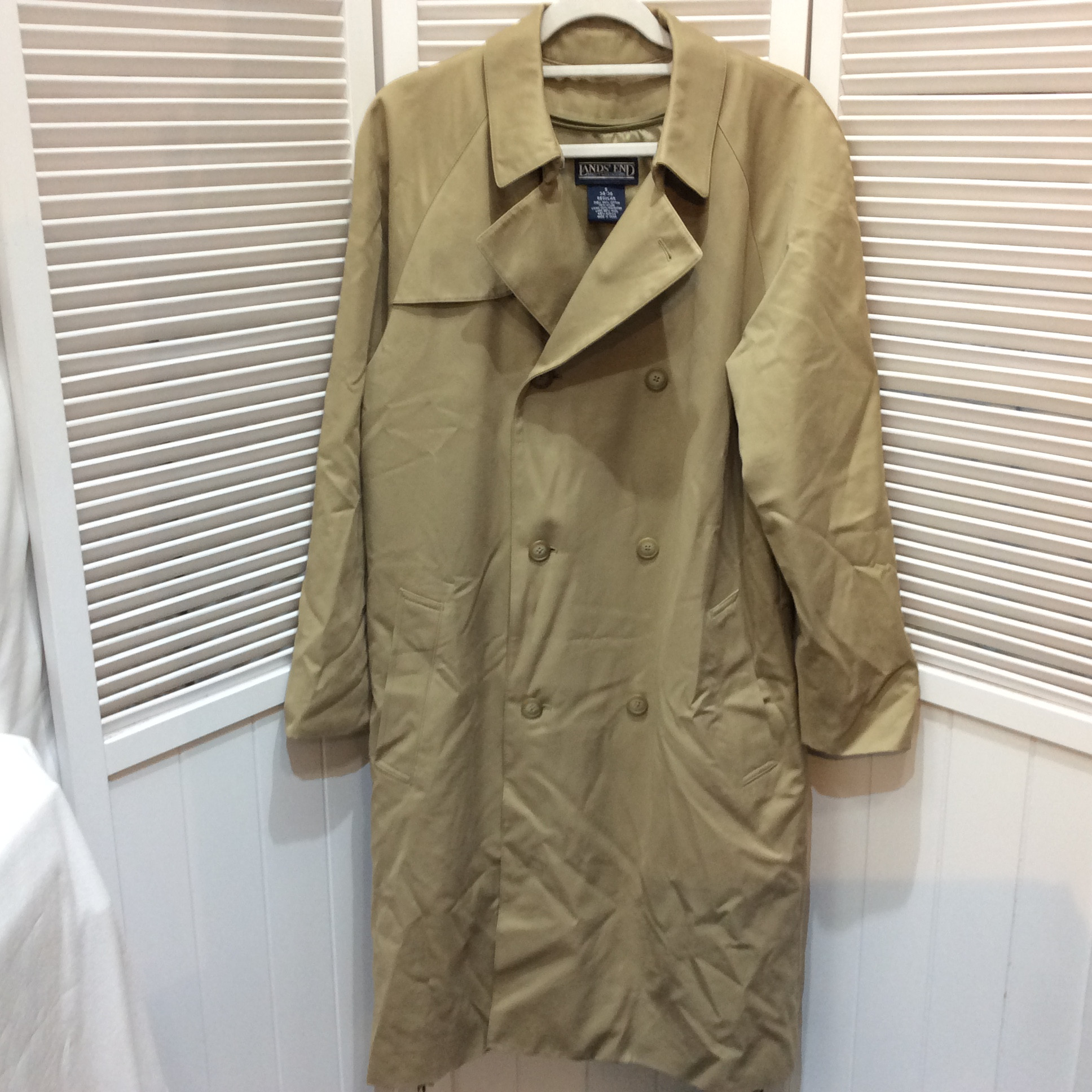 LANDS END ランズエンド メンズ ライナー付きコート S(大きめ) ベージュ