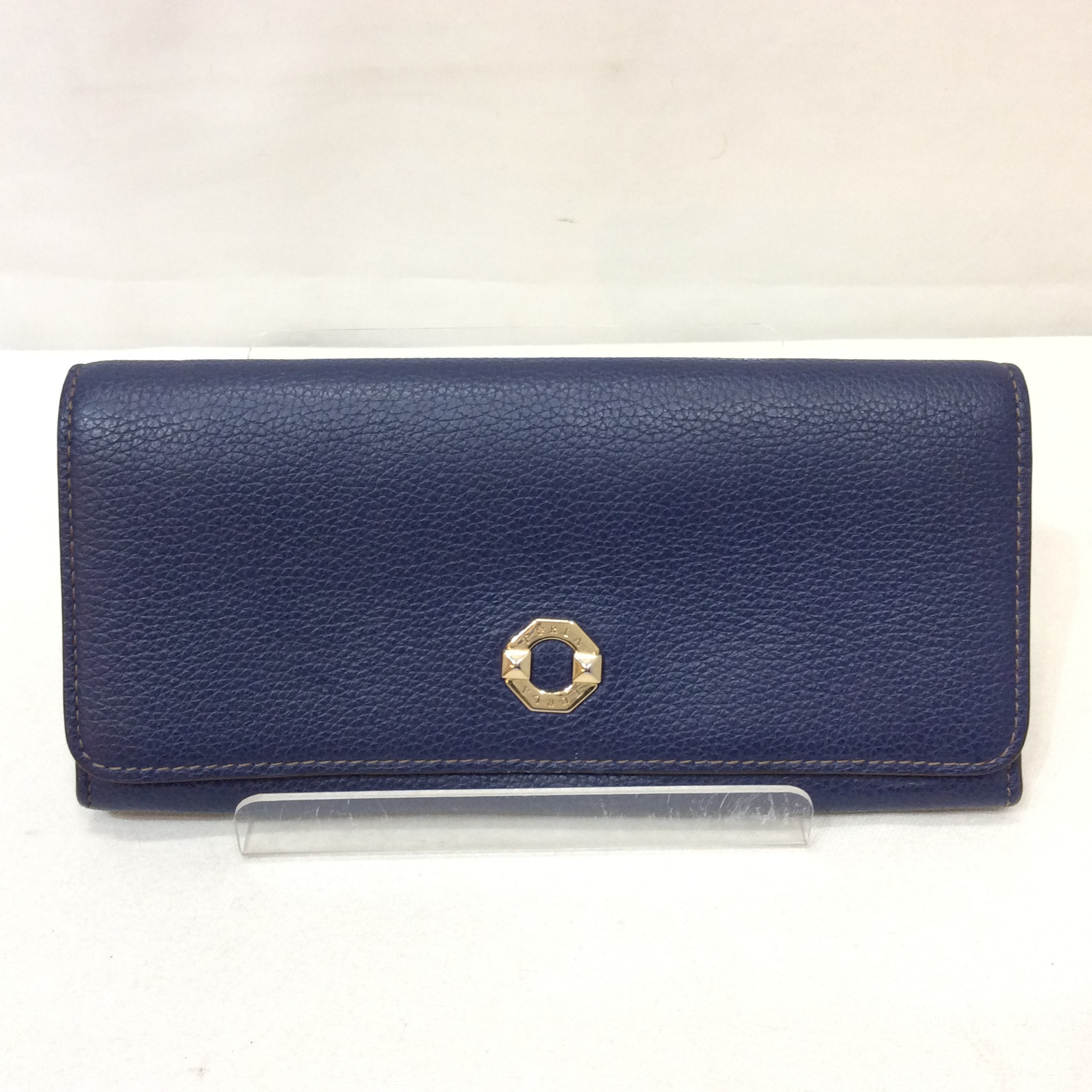 FURLA フルラ レザー長財布 ネイビー