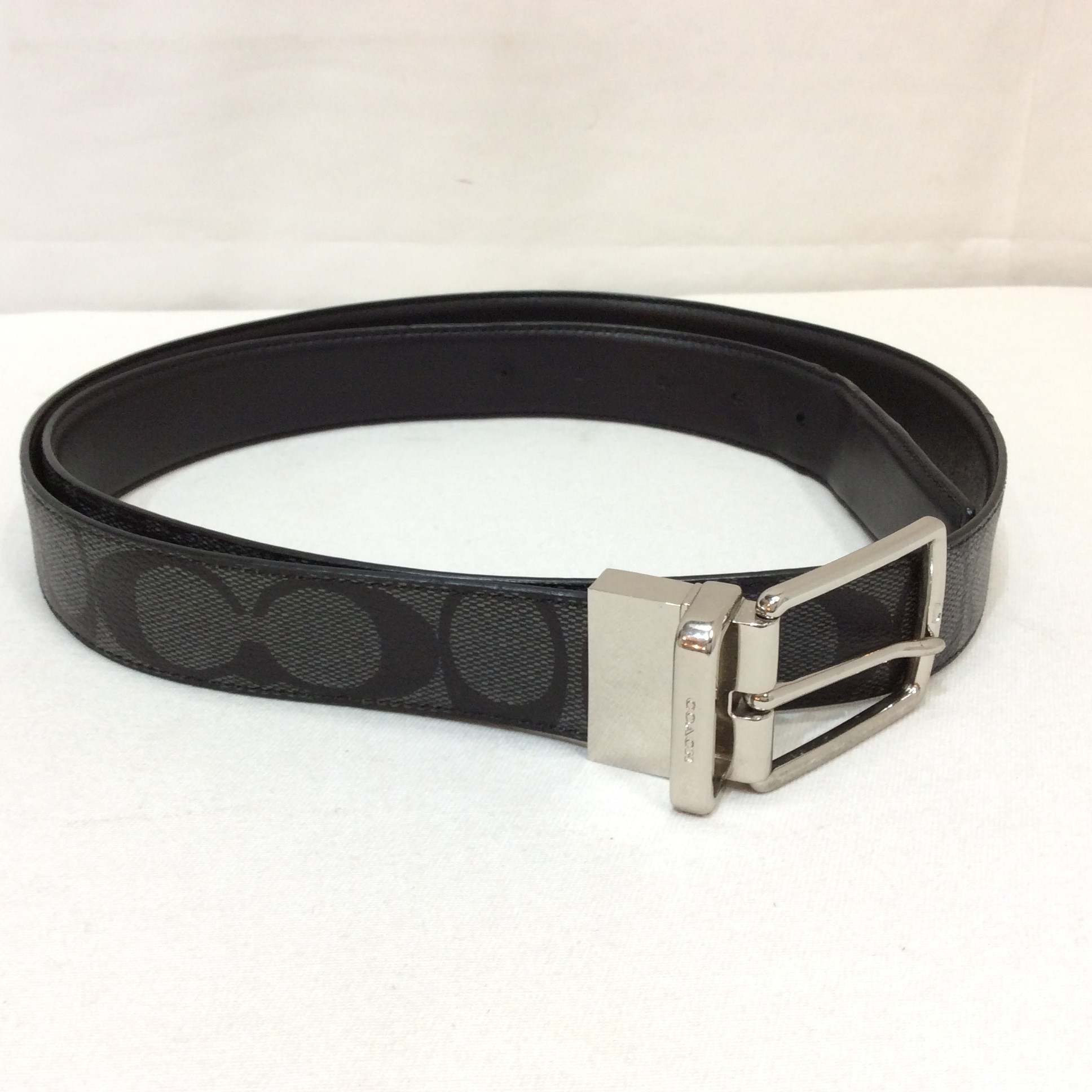 COACH コーチ メンズ レザーベルト グレーシグネチャー