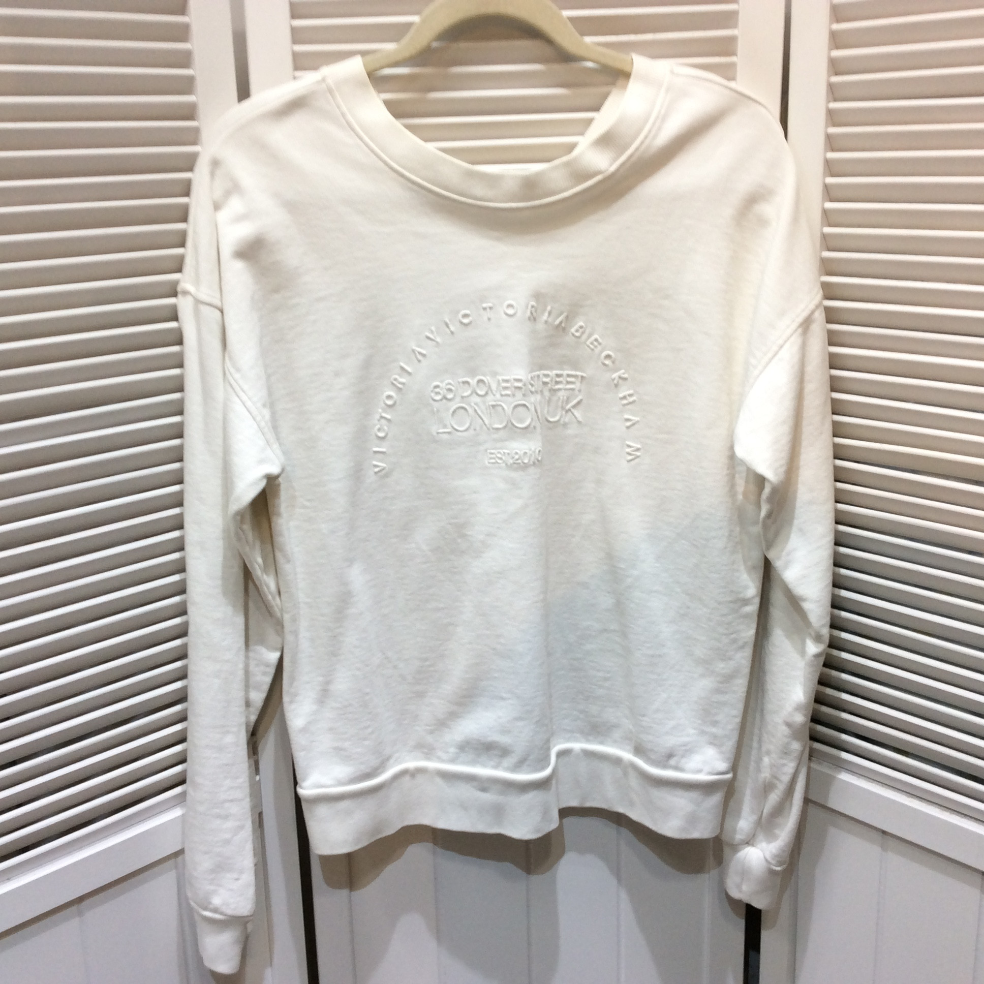 値下げ❗️Victoria Victoria Beckham ヴィクトリア ヴィクトリア ベッカム 長袖トレーナー スウェット XS ホワイト オーバーサイズ