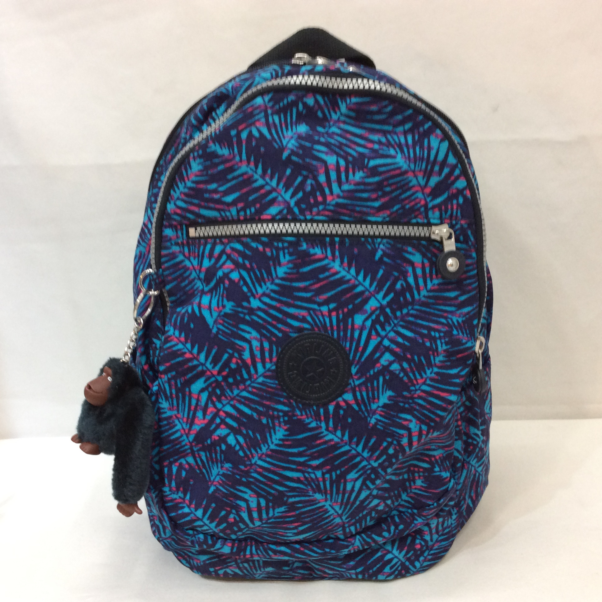 kipling キプリング リュック ブルー柄 チャーム付き