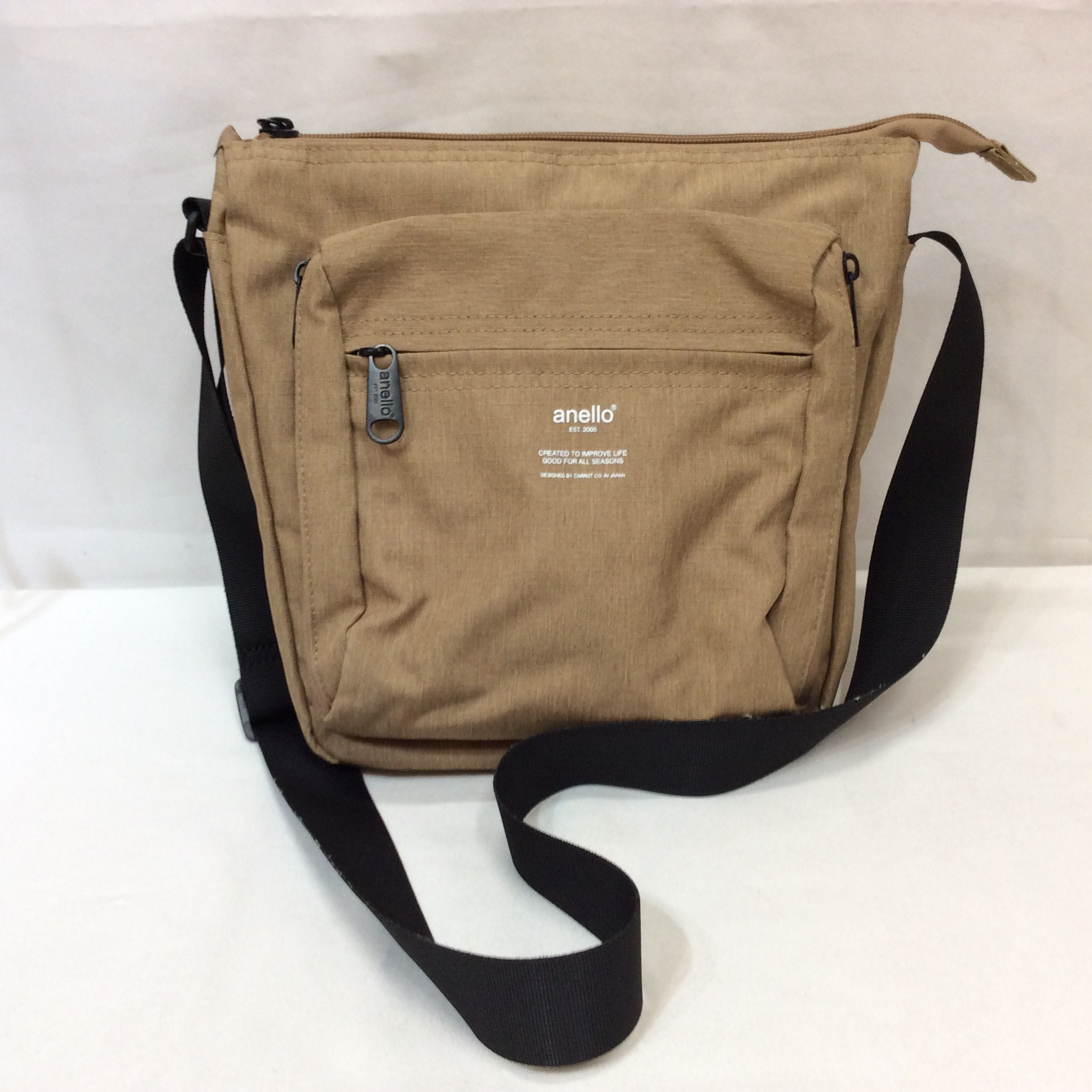 anello アネロ ナイロンショルダーバッグ ベージュ系