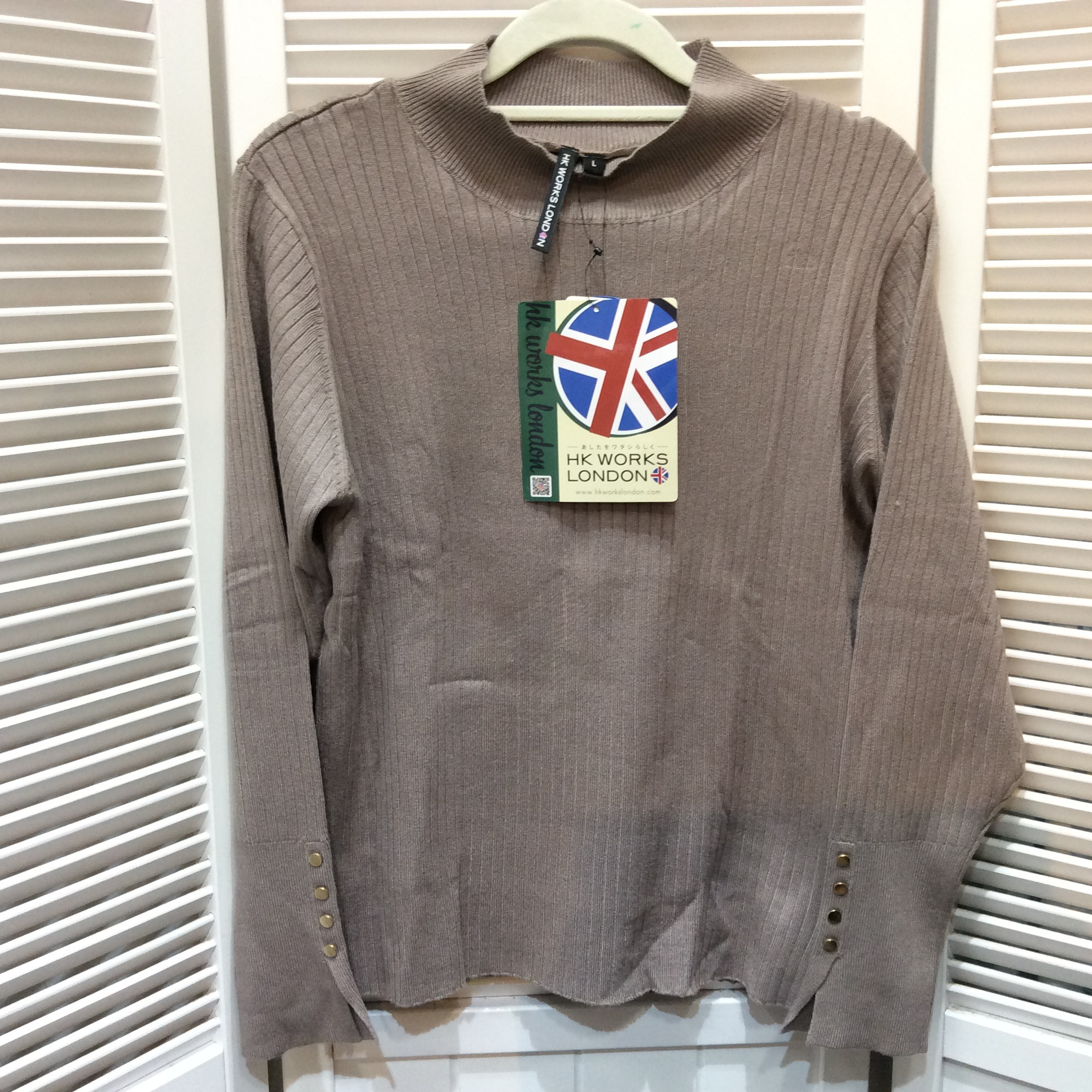 未使用 HK WORKS LONDON ニットセーター Lサイズ モカ