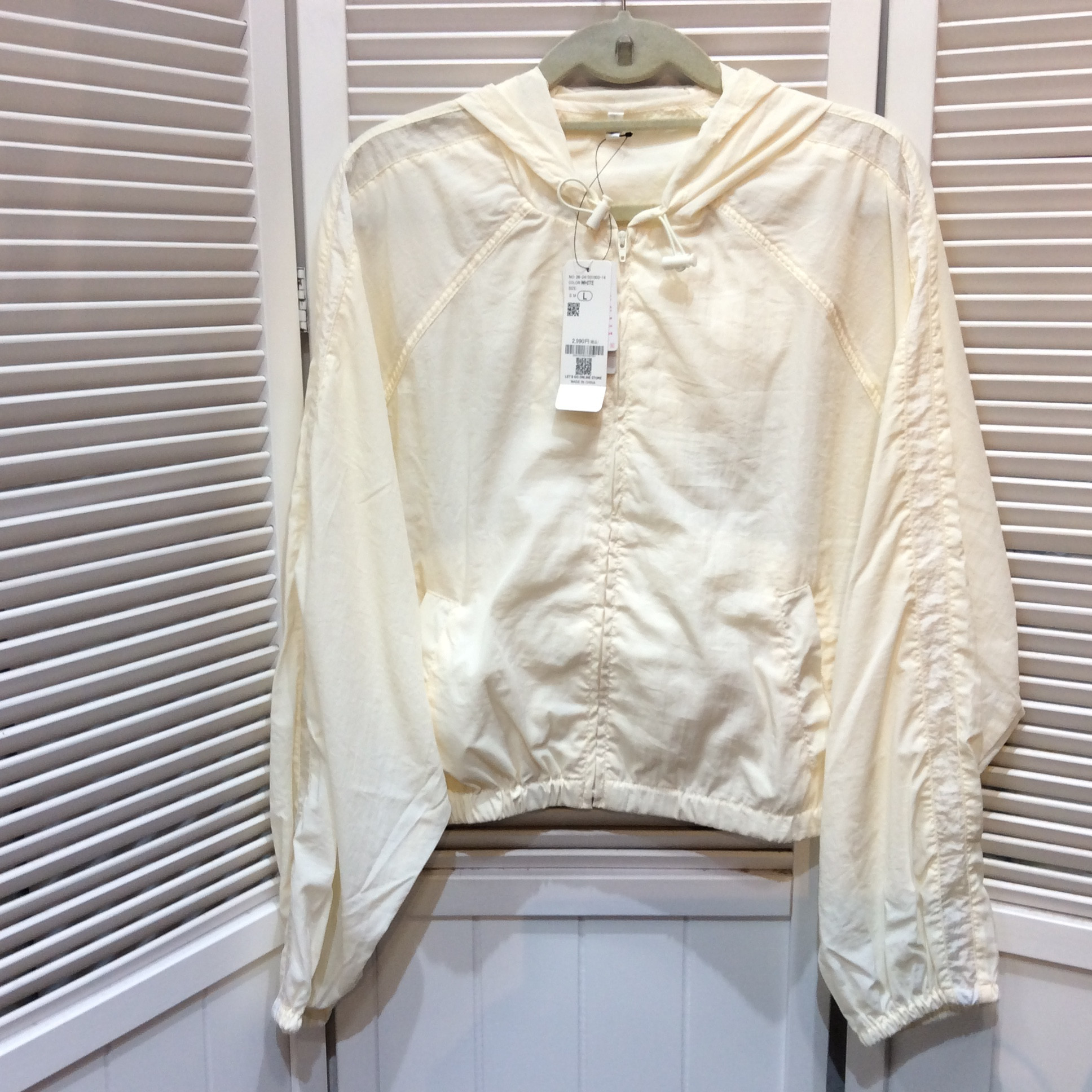 未使用 comcoca ナイロンパーカー  Lサイズ オフホワイト