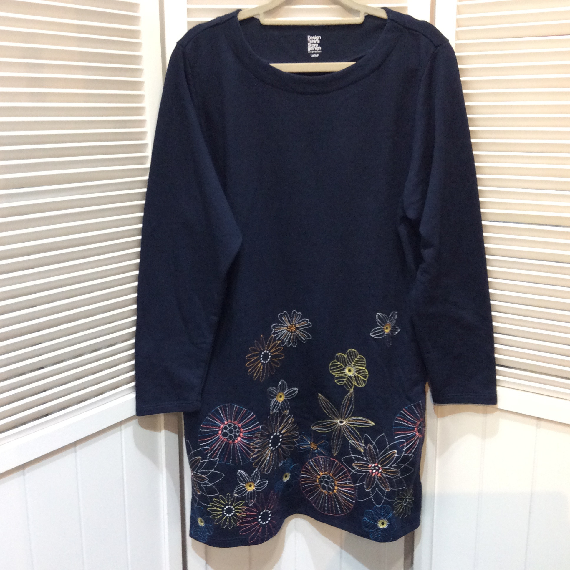 グラニフ チュニック フリーサイズ   ネイビー／刺繍