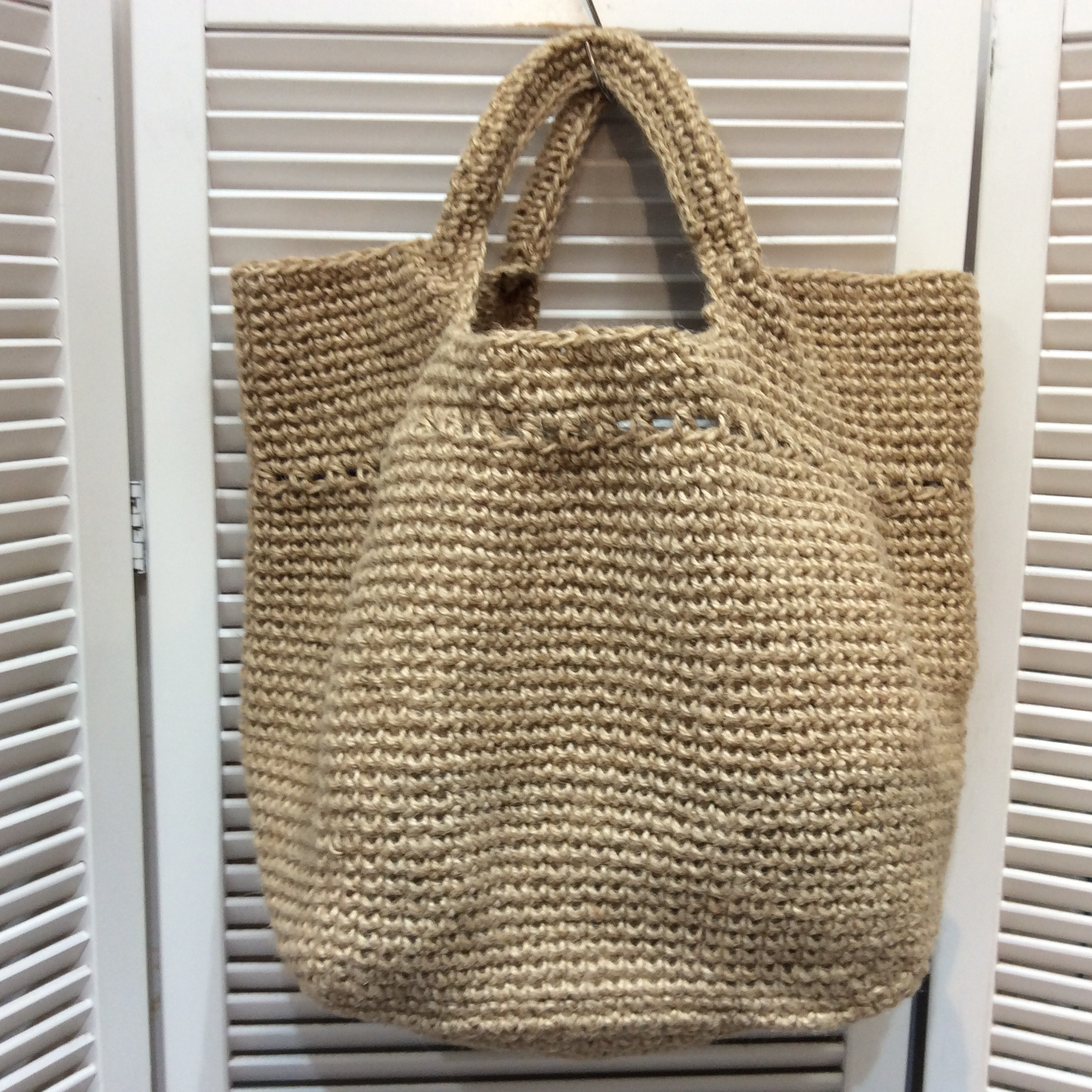 未使用 麻バッグ  バケツ型