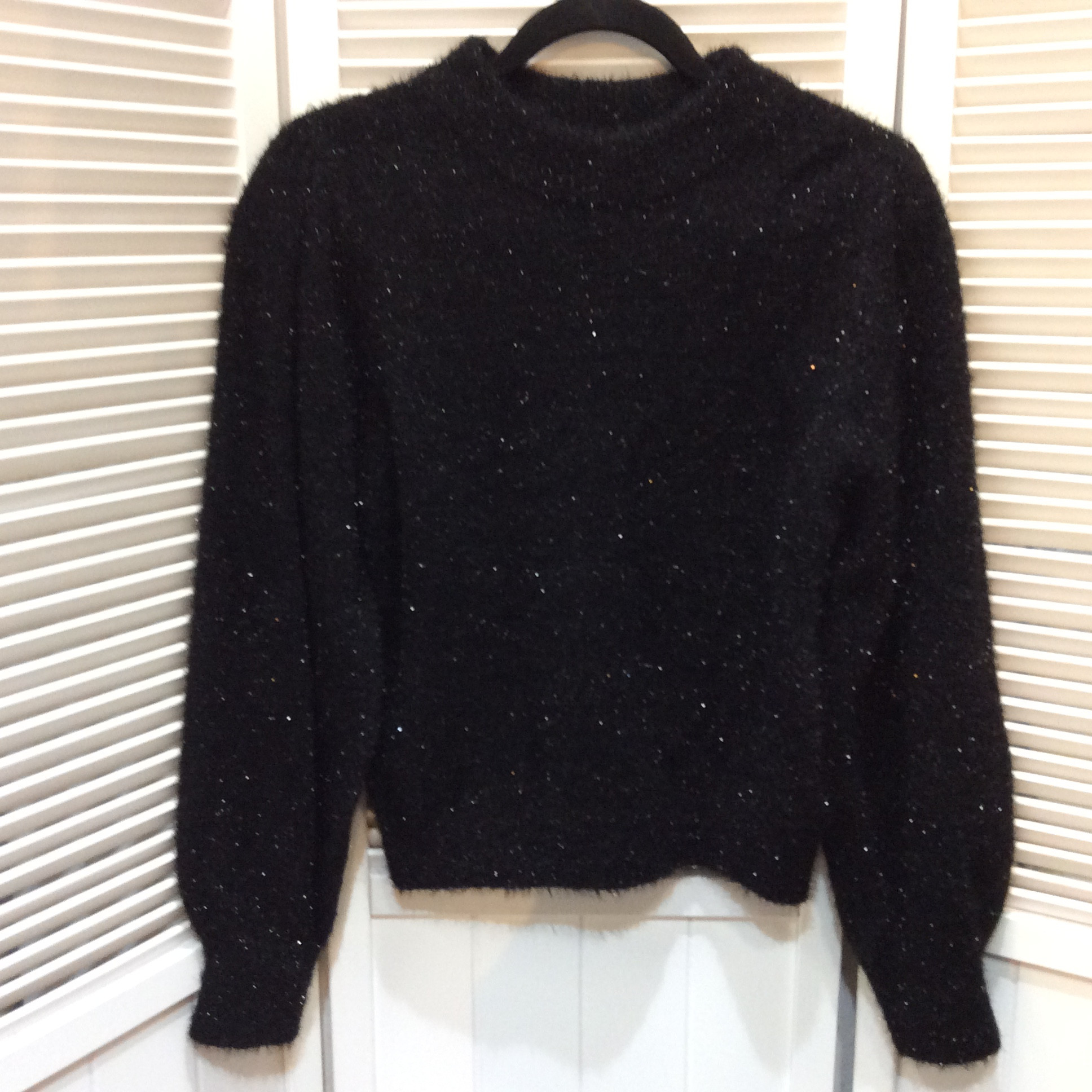ボリューム袖セーター Mサイズ 黒／ラメ