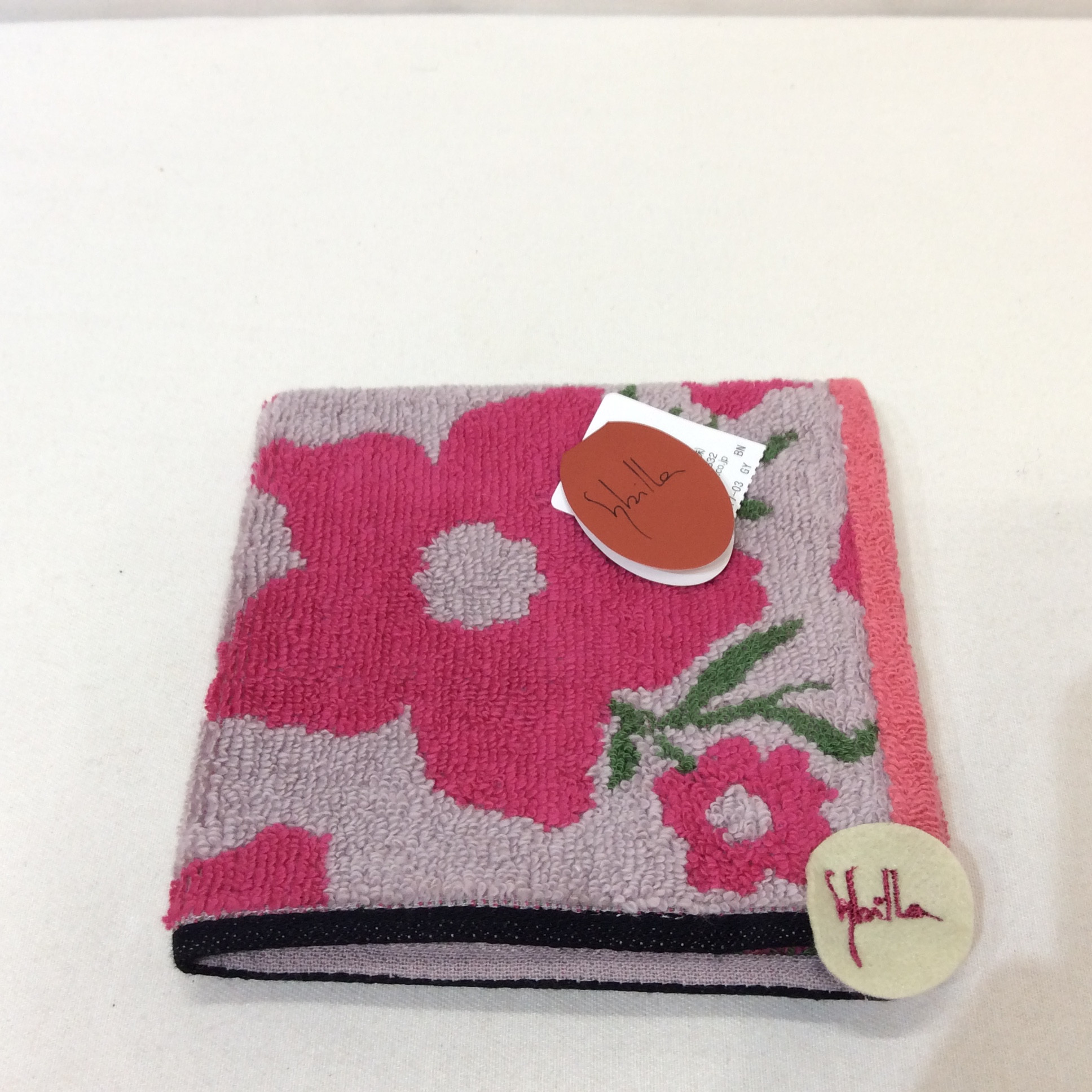 未使用 シビラ タオルハンカチ  ピンク花