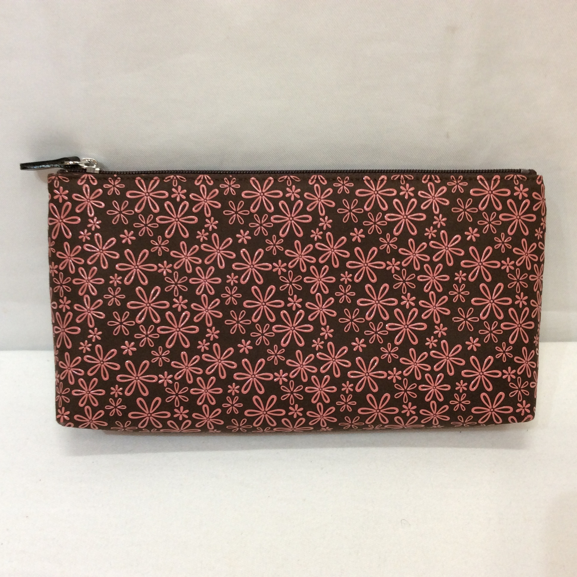 印傳屋 鹿革ポーチ ブラウン×ピンク柄