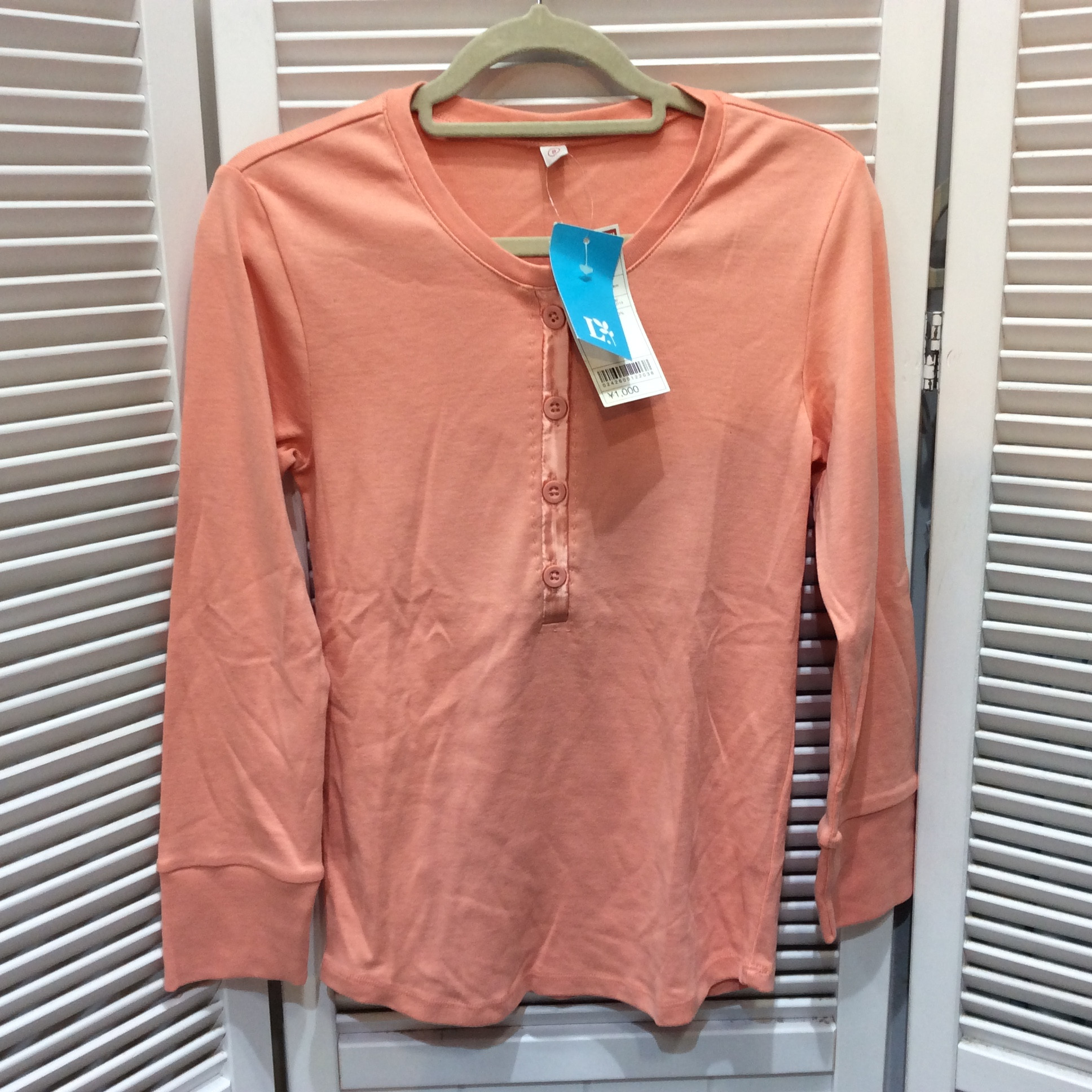 未使用☆ユニクロ レディース ヘンリーネックT(七分袖) S