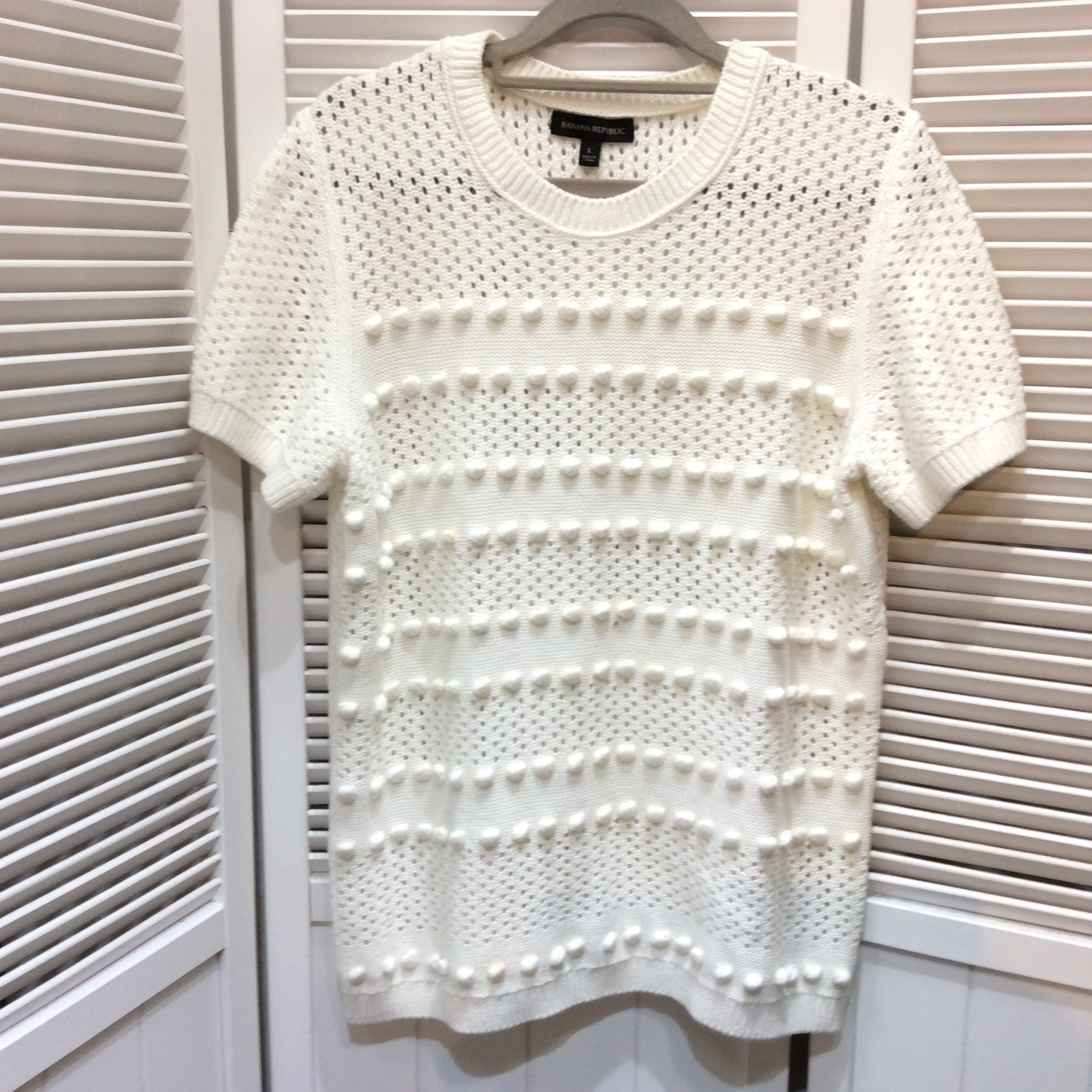 バナナリパブリック 半袖セーター Lサイズ  ホワイト