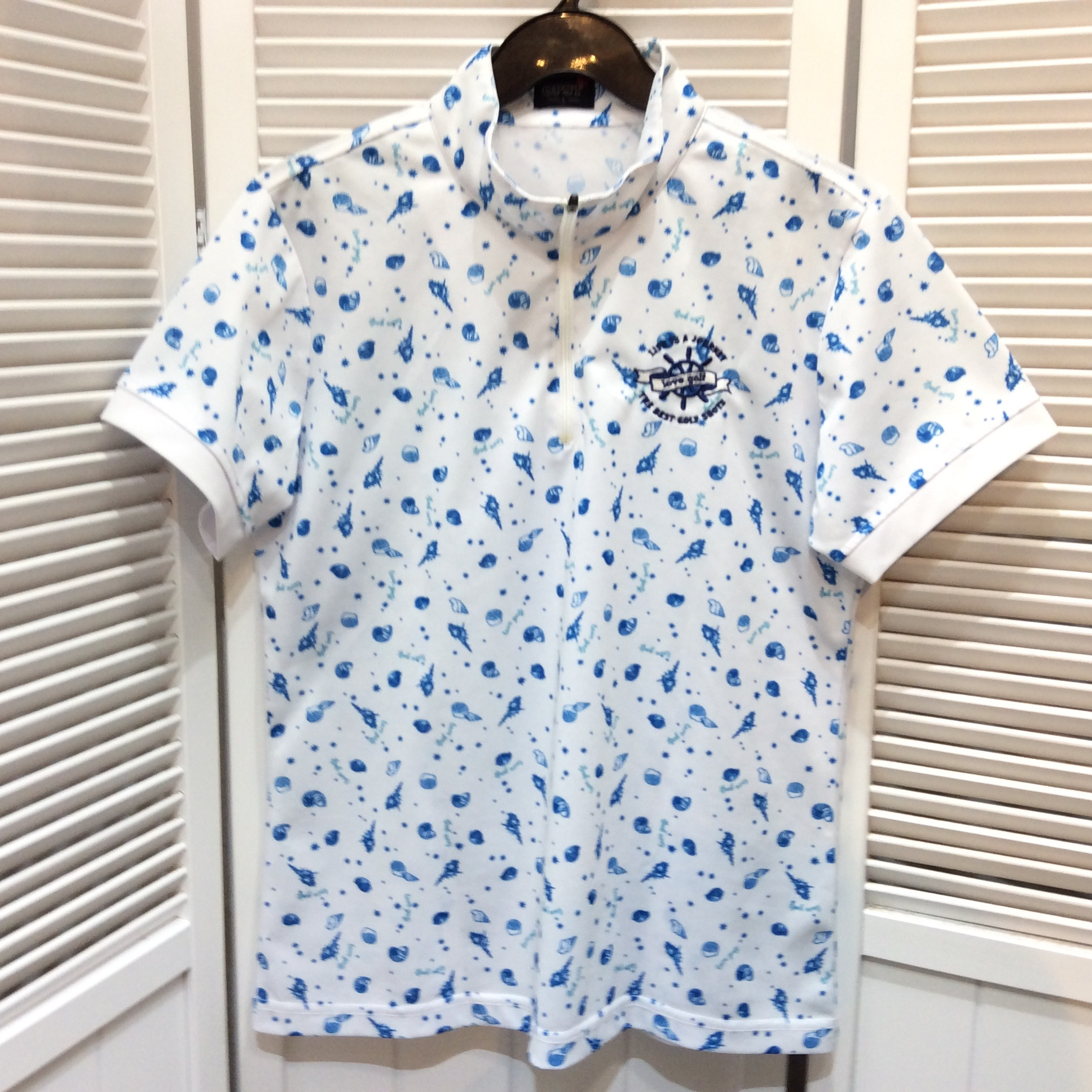 ポロシャツ  Lサイズ  ホワイト／ブループリント