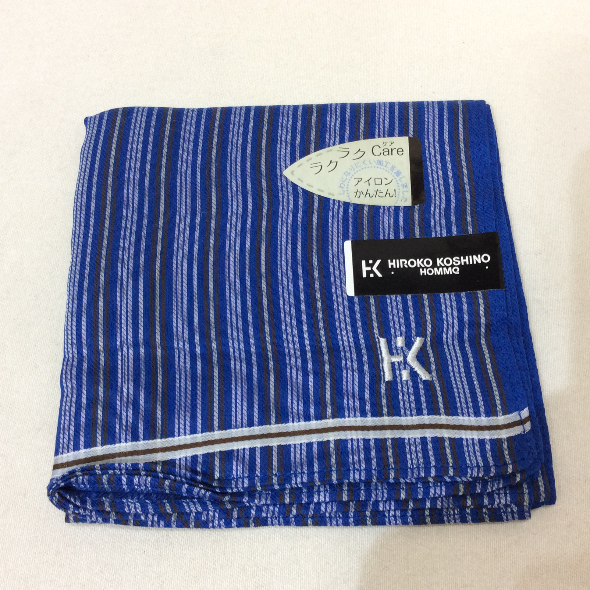 新品☆HIROKO KOSHINO HOMME ヒロココシノオム ハンカチ ブルー