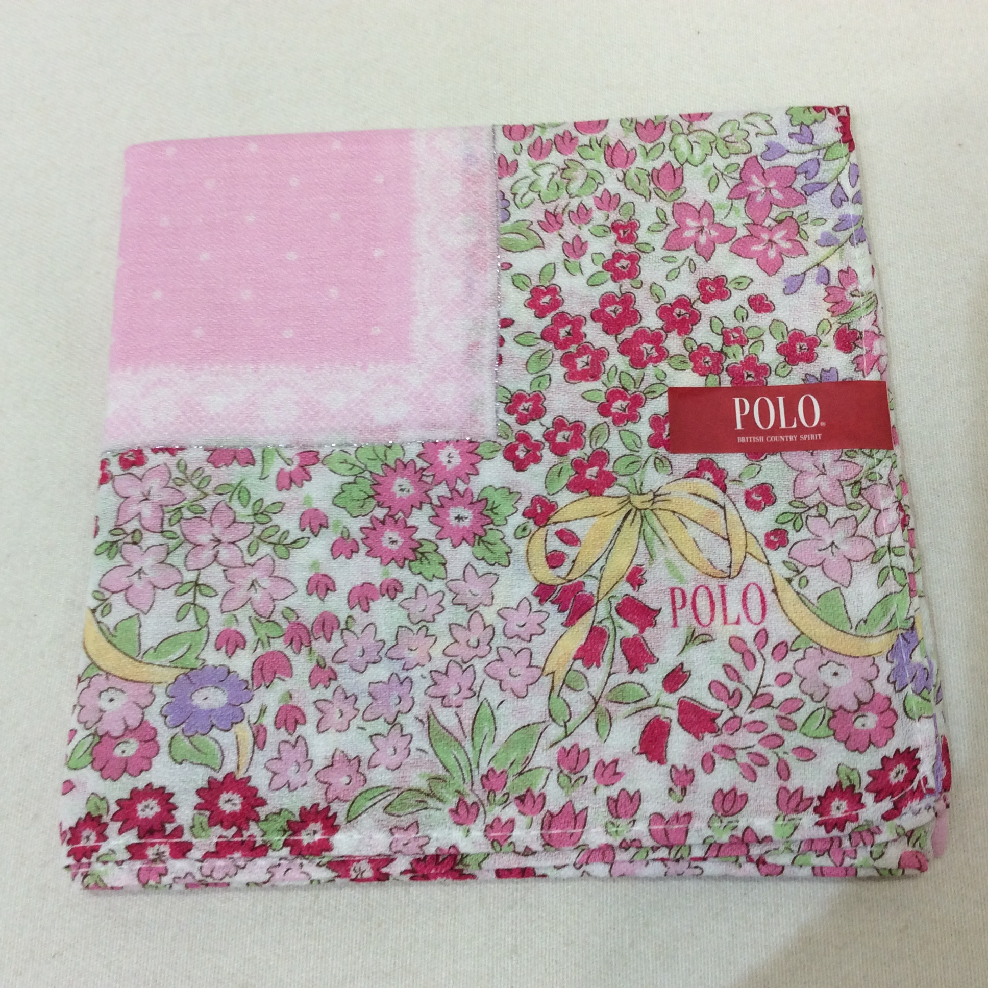 新品☆POLO ポロ レディース ハンカチ ピンク 花柄