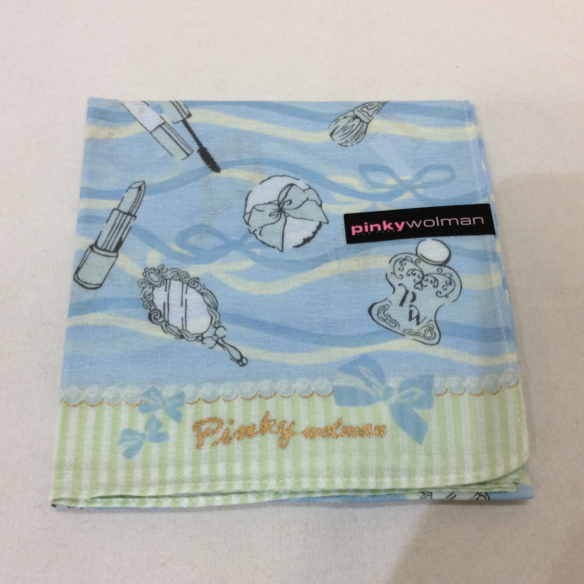 新品☆pinkywolman ピンキーウォルマン ハンカチ 水色