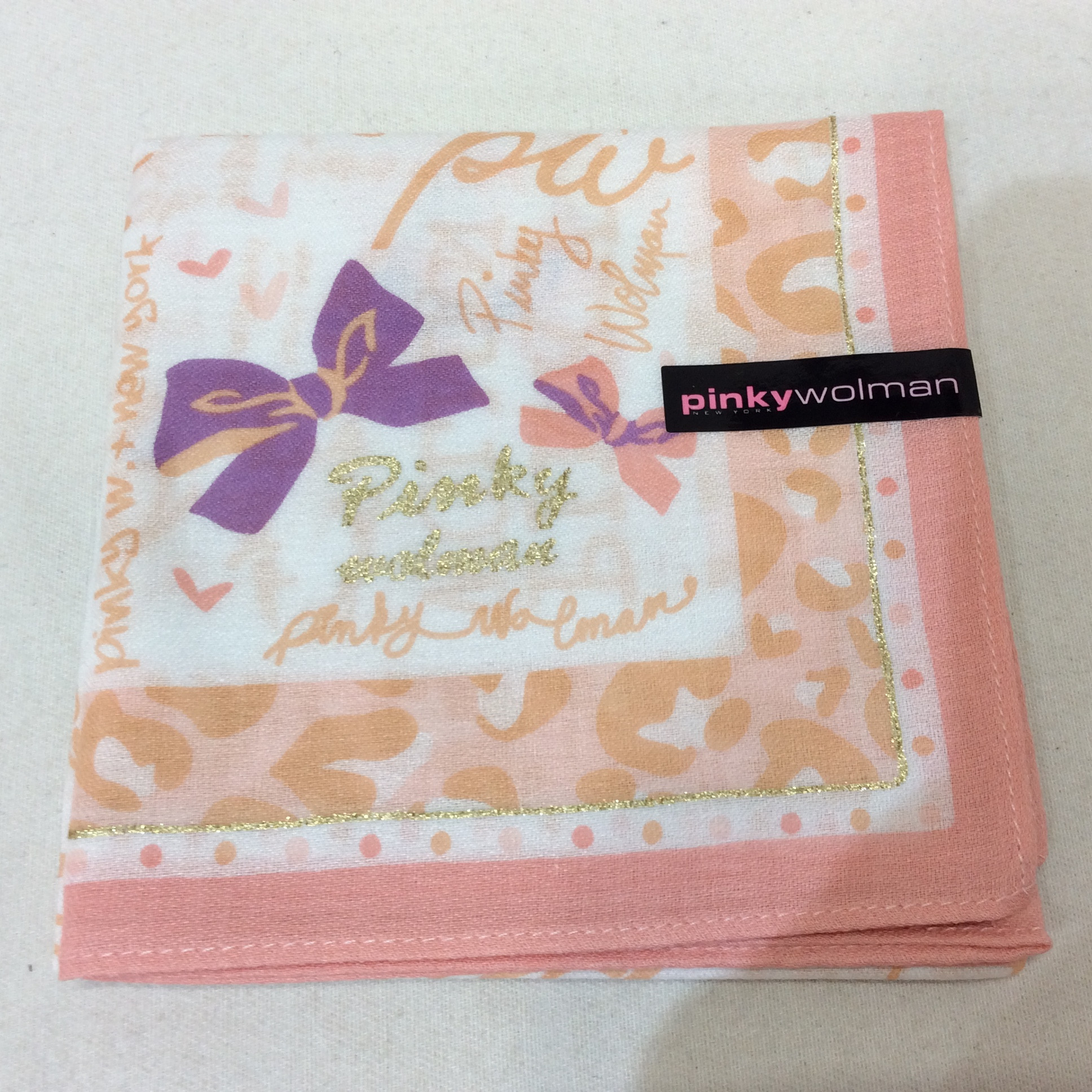新品☆pinkywolman ピンキーウォルマン ハンカチ ピンク柄