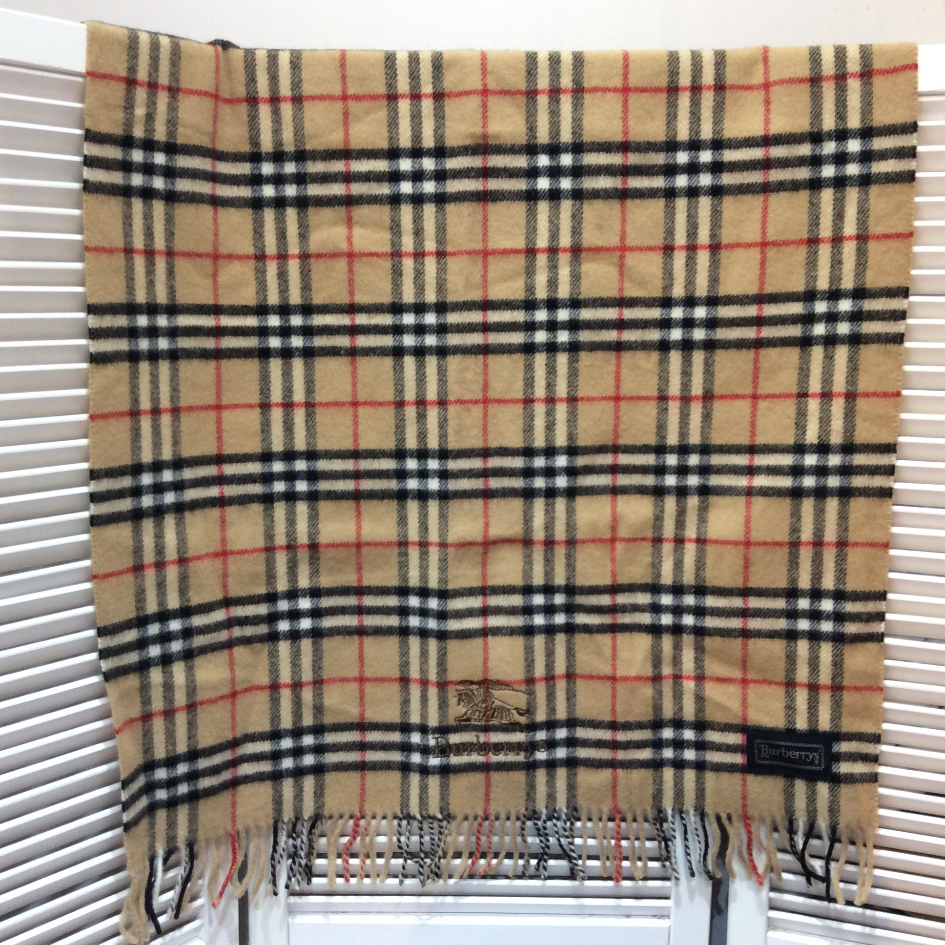 バーバリー ウールひざ掛け ベージュチェック