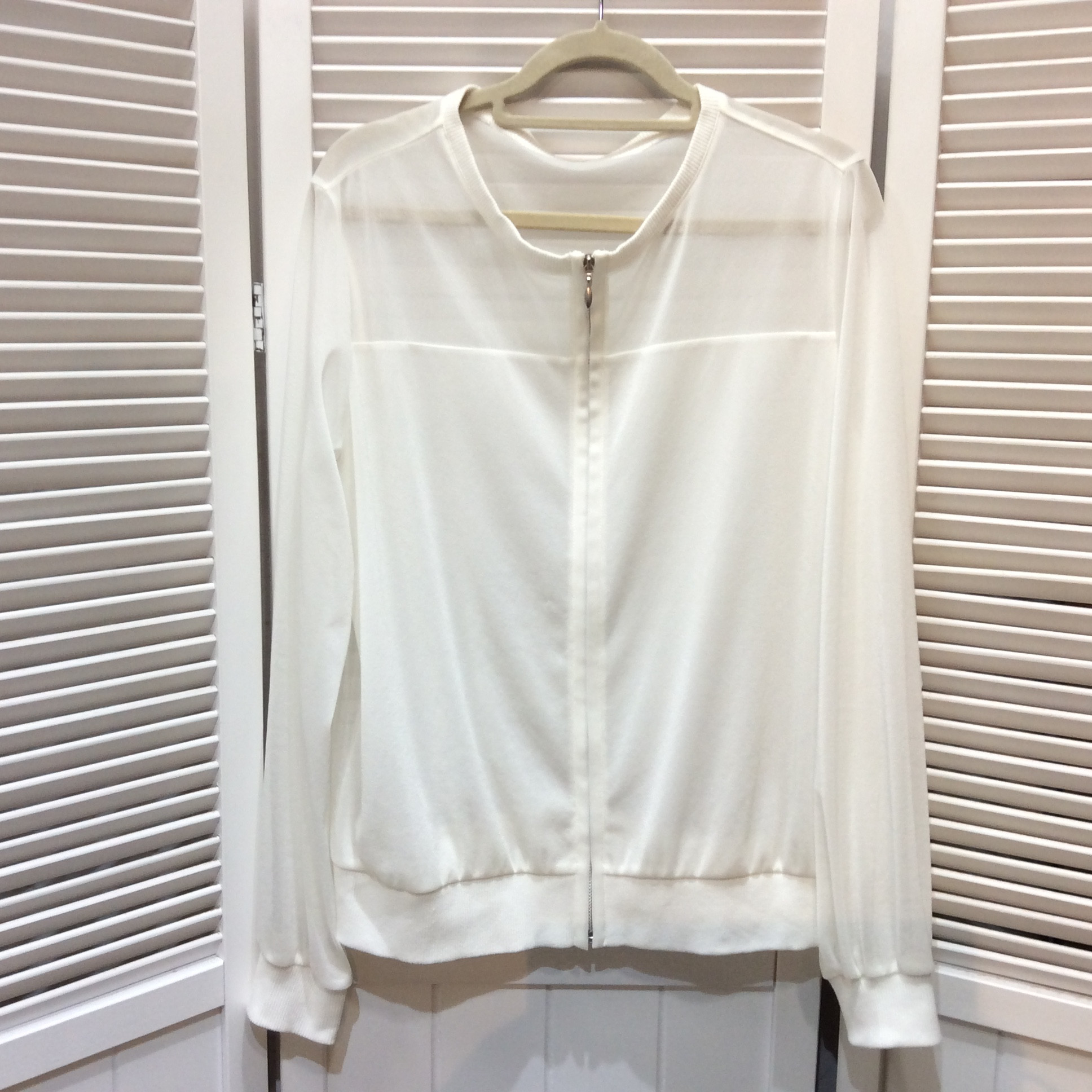 シースルージップブルゾン  Mサイズ ホワイト