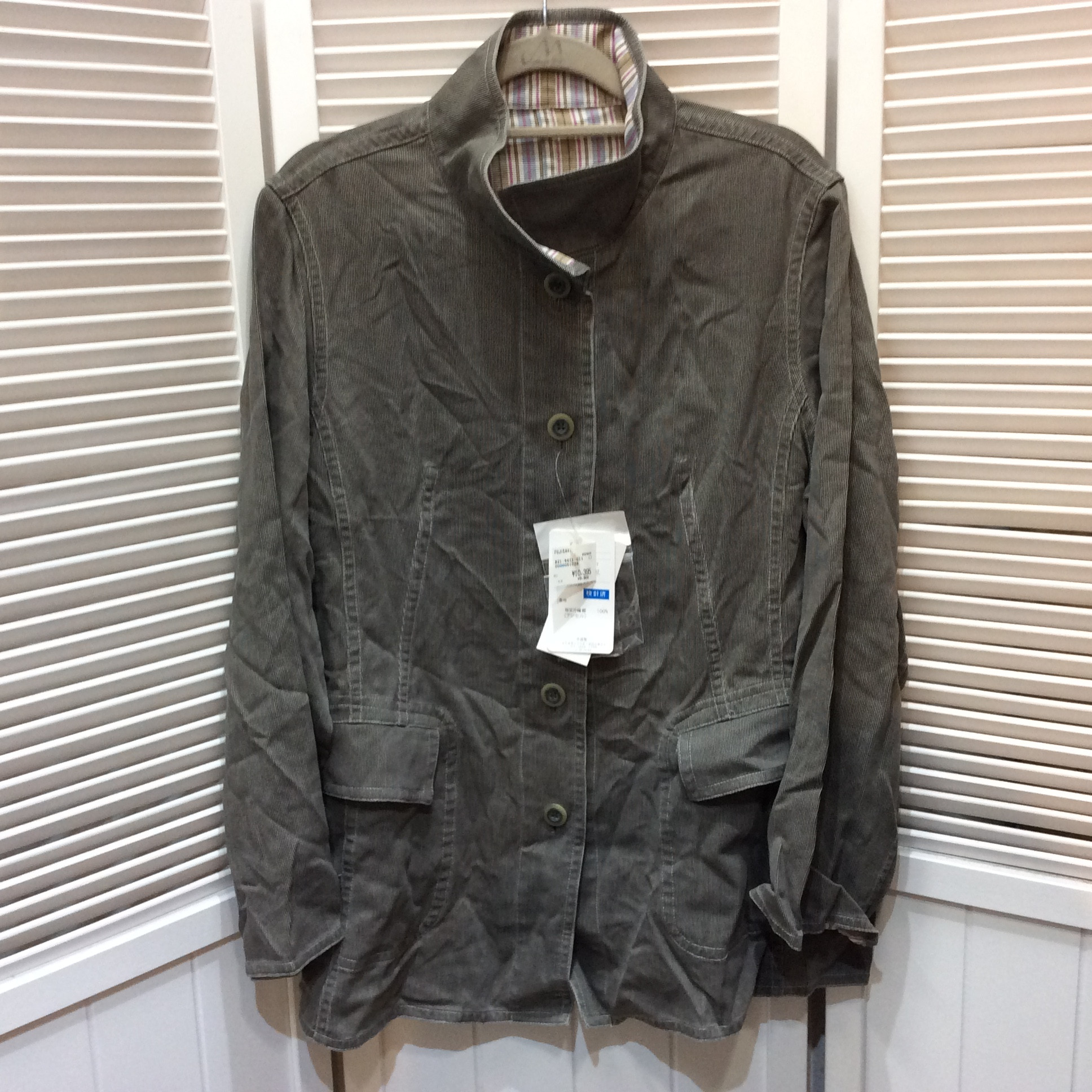 未使用☆テンセル100% ジャケット M グレー系