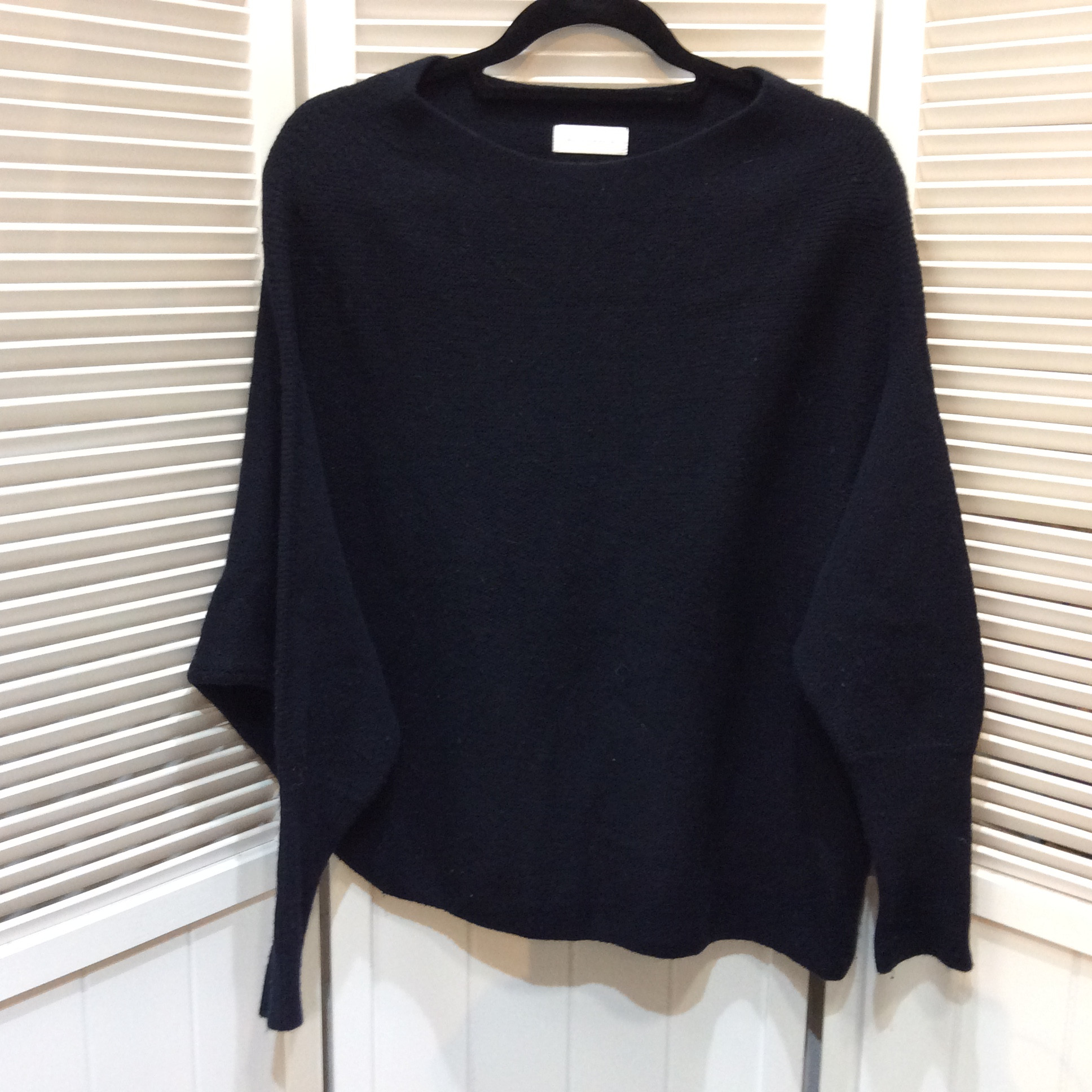 リブドロワ   デザイナーセーター フリーサイズ   ネイビー