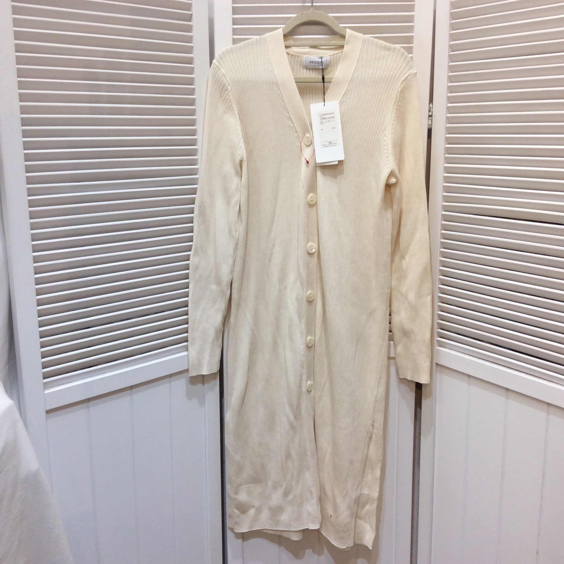 未使用 MOGA モガ  ニットロングカーディガン サイズ2  オフホワイト