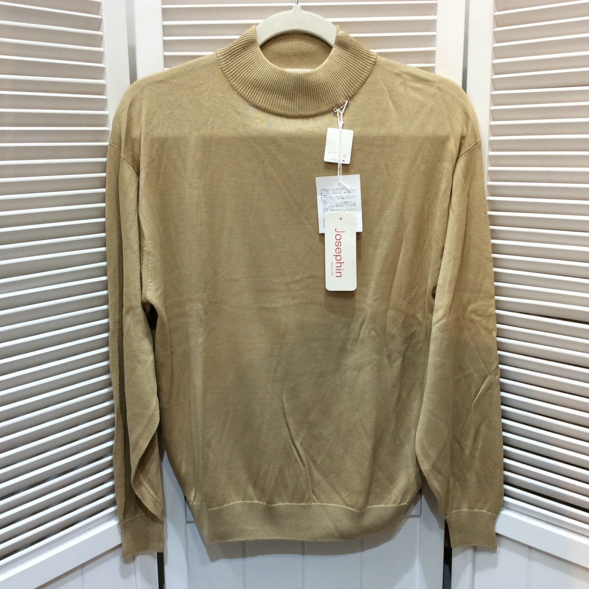 未使用☆Josephin シルクタートルセーター M ベージュ