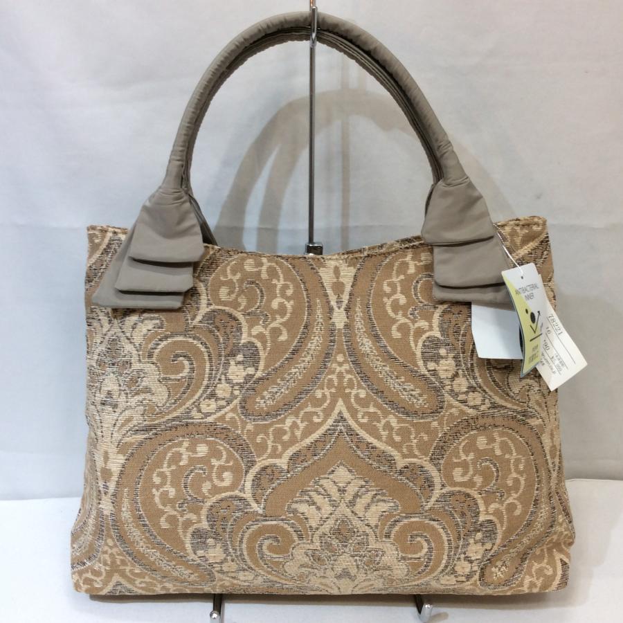 値下げ30%off❗️未使用☆FROUFROU フルフル トートバッグ ブラウン系 ゴブラン柄 超軽量 抗菌加工