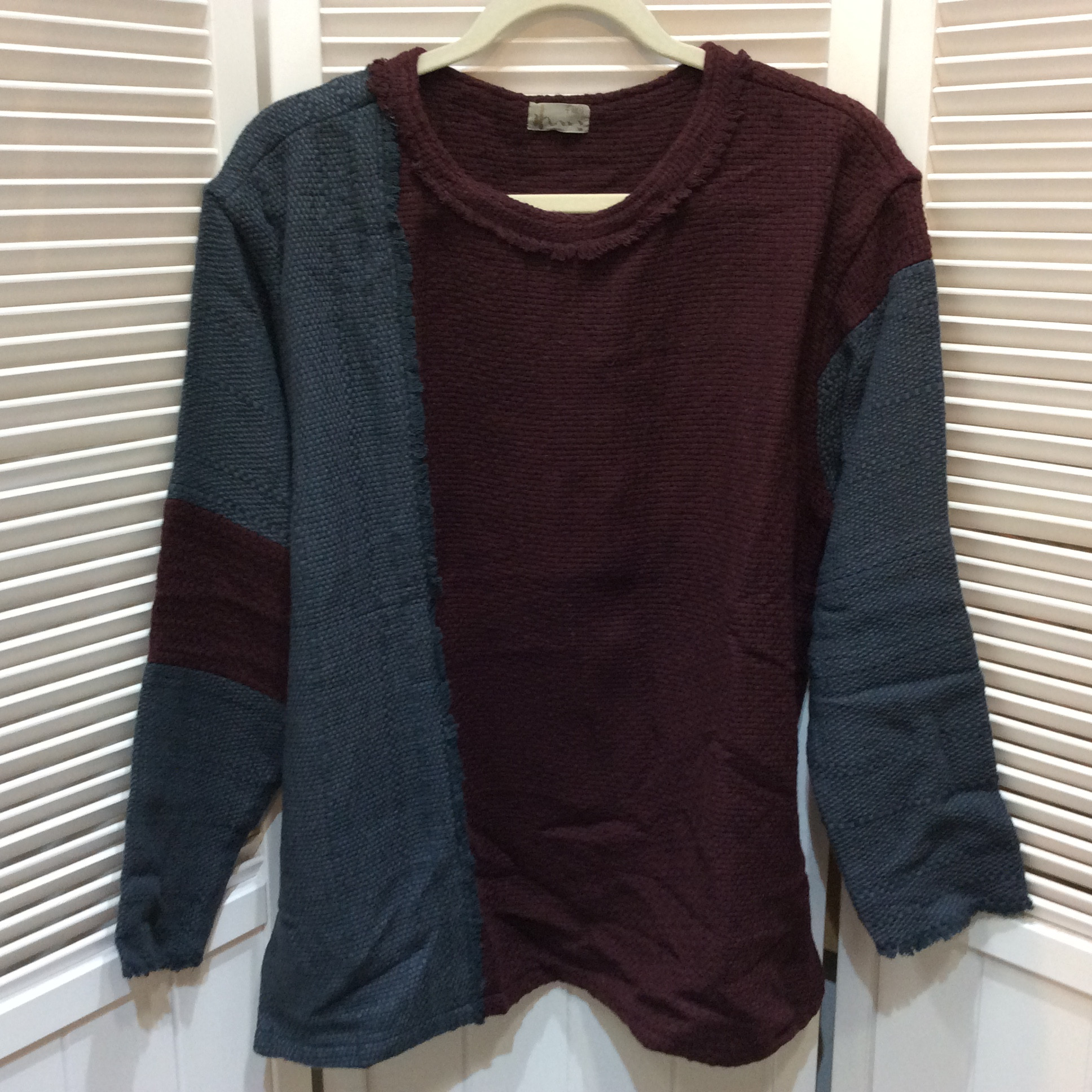 手織りれいこ工房 セーター ボルダー×ブルー系