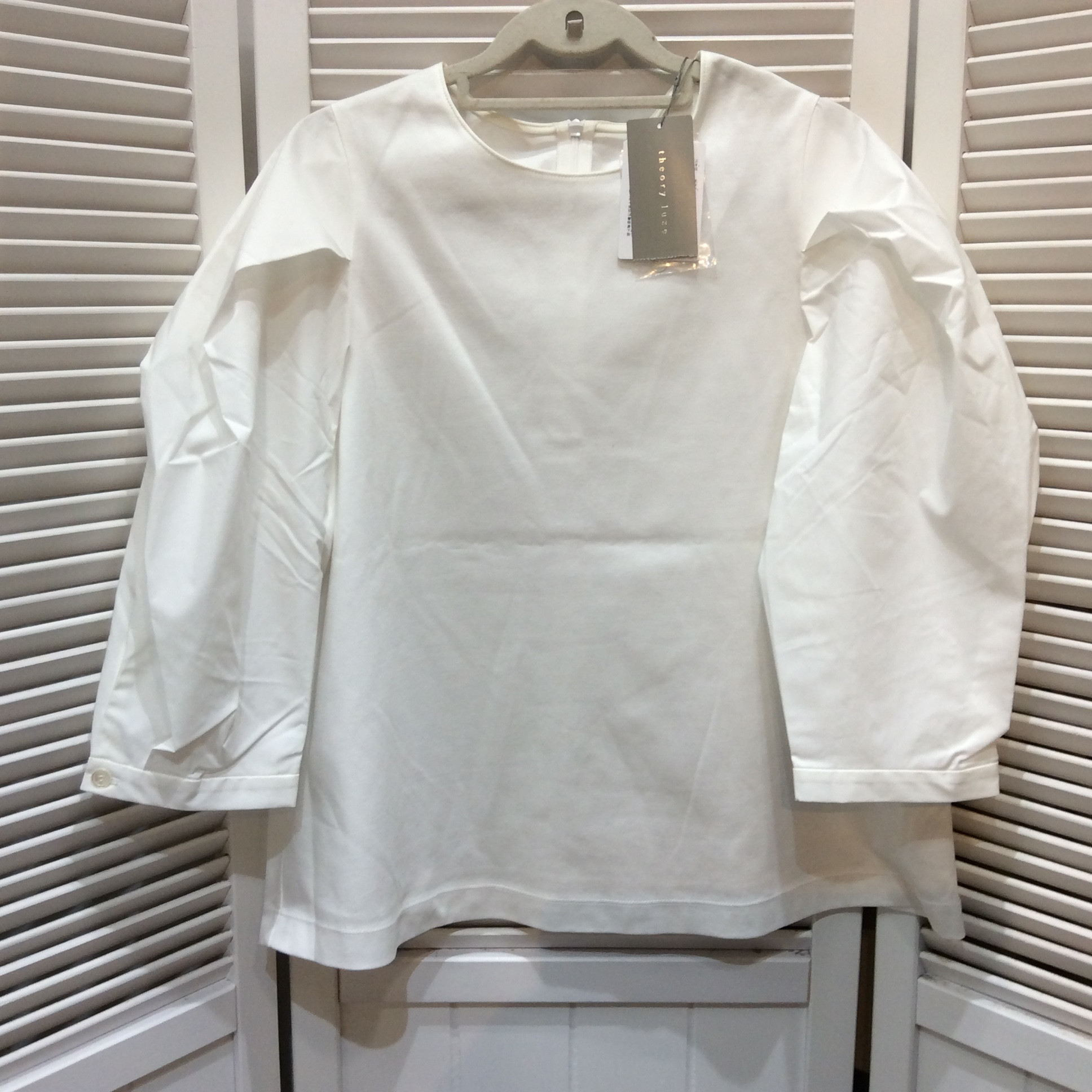 未使用 セオリーリュクス   ボリューム袖ブラウス サイズ38   ホワイト