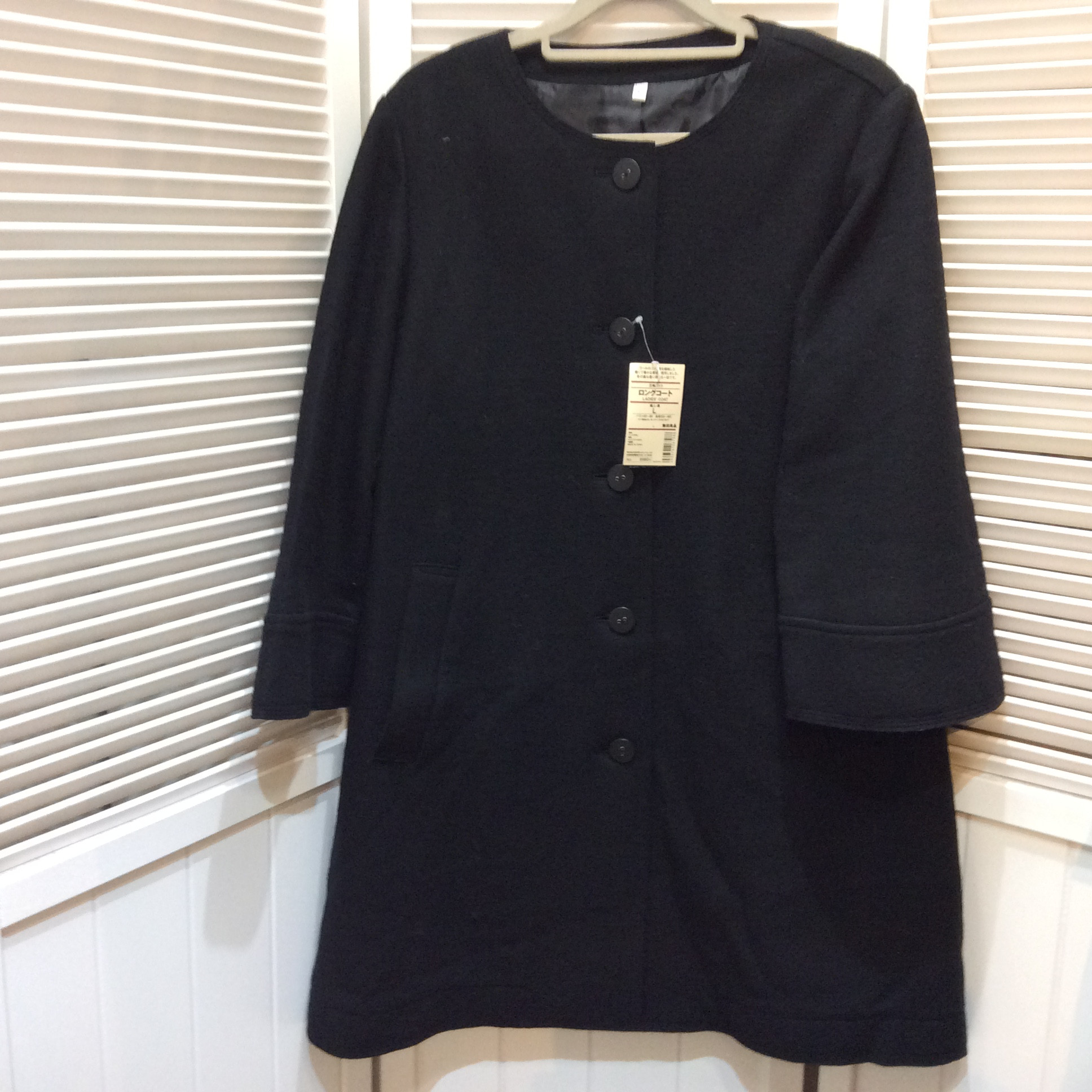 半額値下げ❗️新品 無印良品 圧縮ニット コート Lサイズ 黒